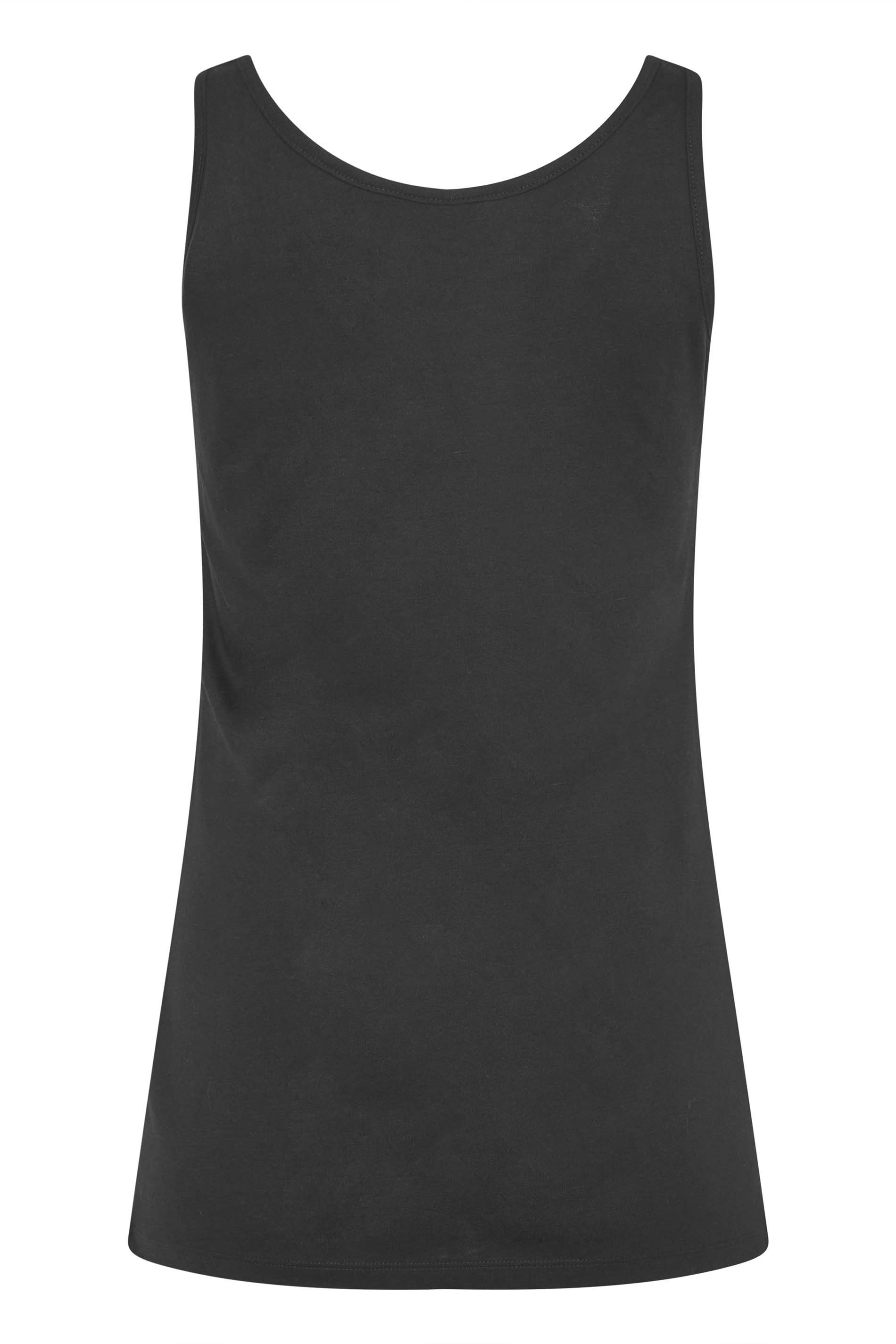 YK Girls Pack of 2 Black Solid Spaghetti Vests