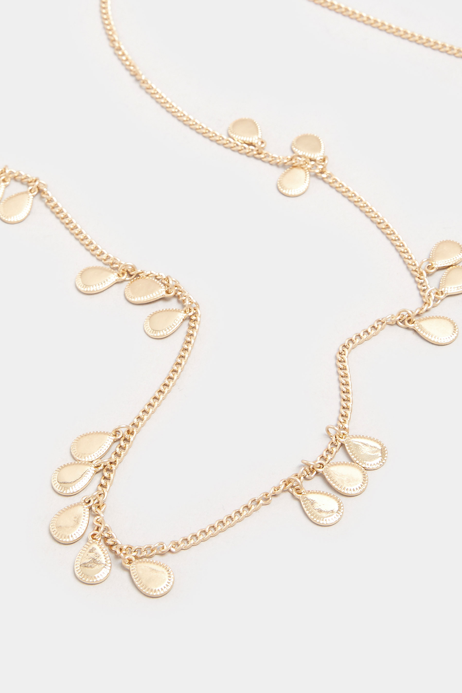 Gold Tone Teardrop Pendant Necklace | Yours Clothing 3