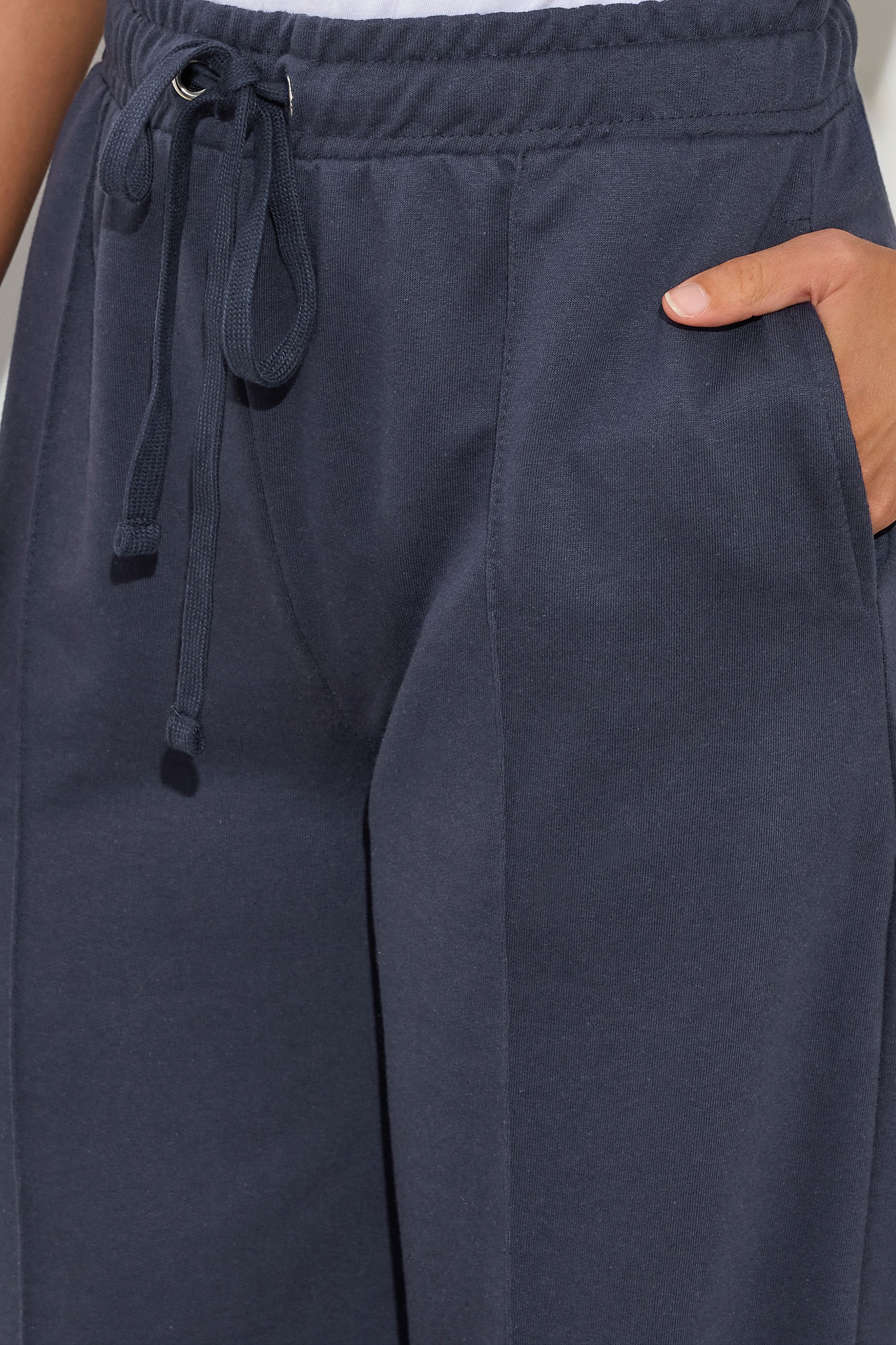 LTS Tall Navy Blue Seam Front Wide Leg Joggers | Long Tall Sally 4