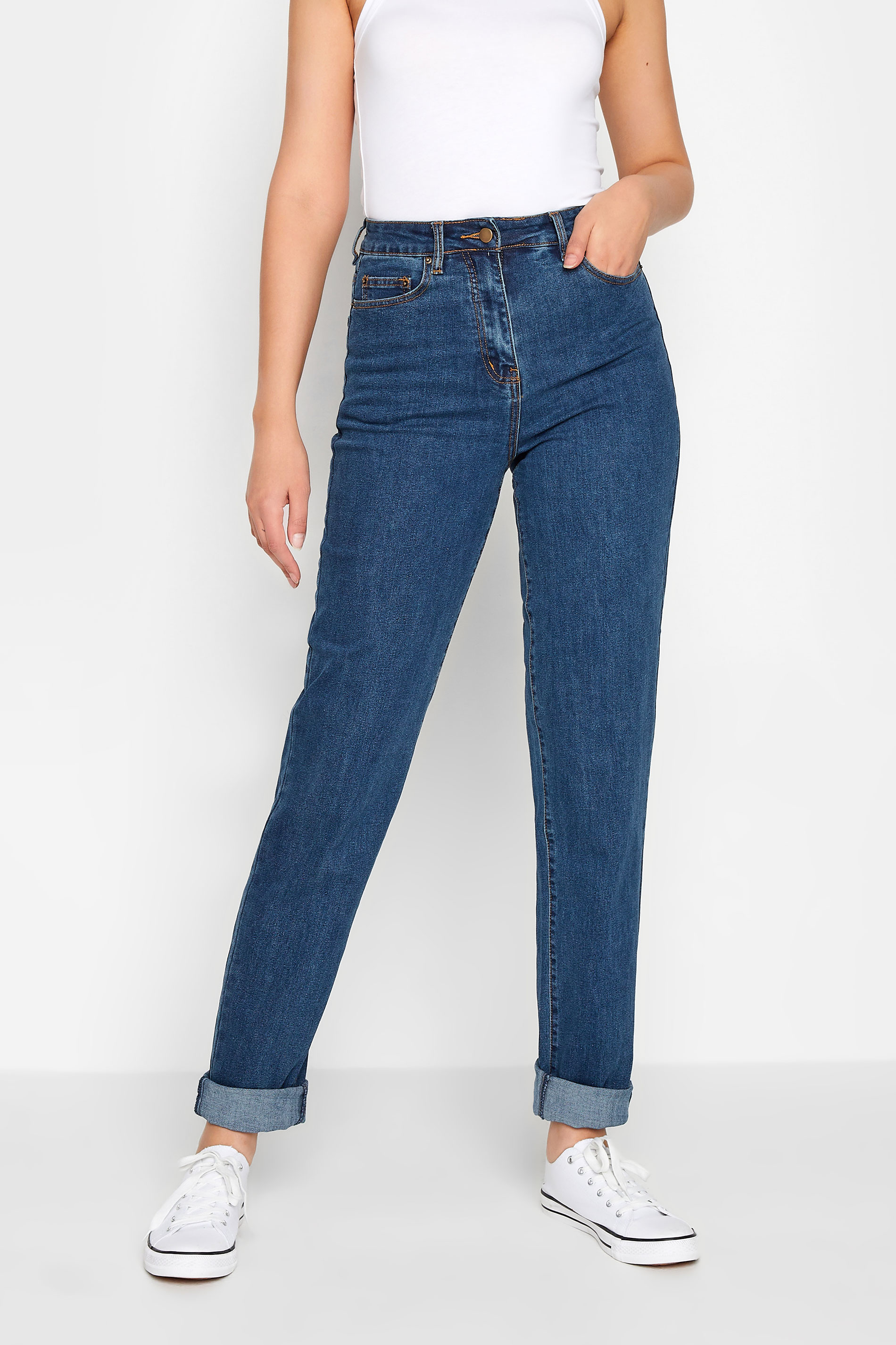 LTS Tall Women's Indigo Blue Washed UNA Mom Jeans | Long Tall Sally 2