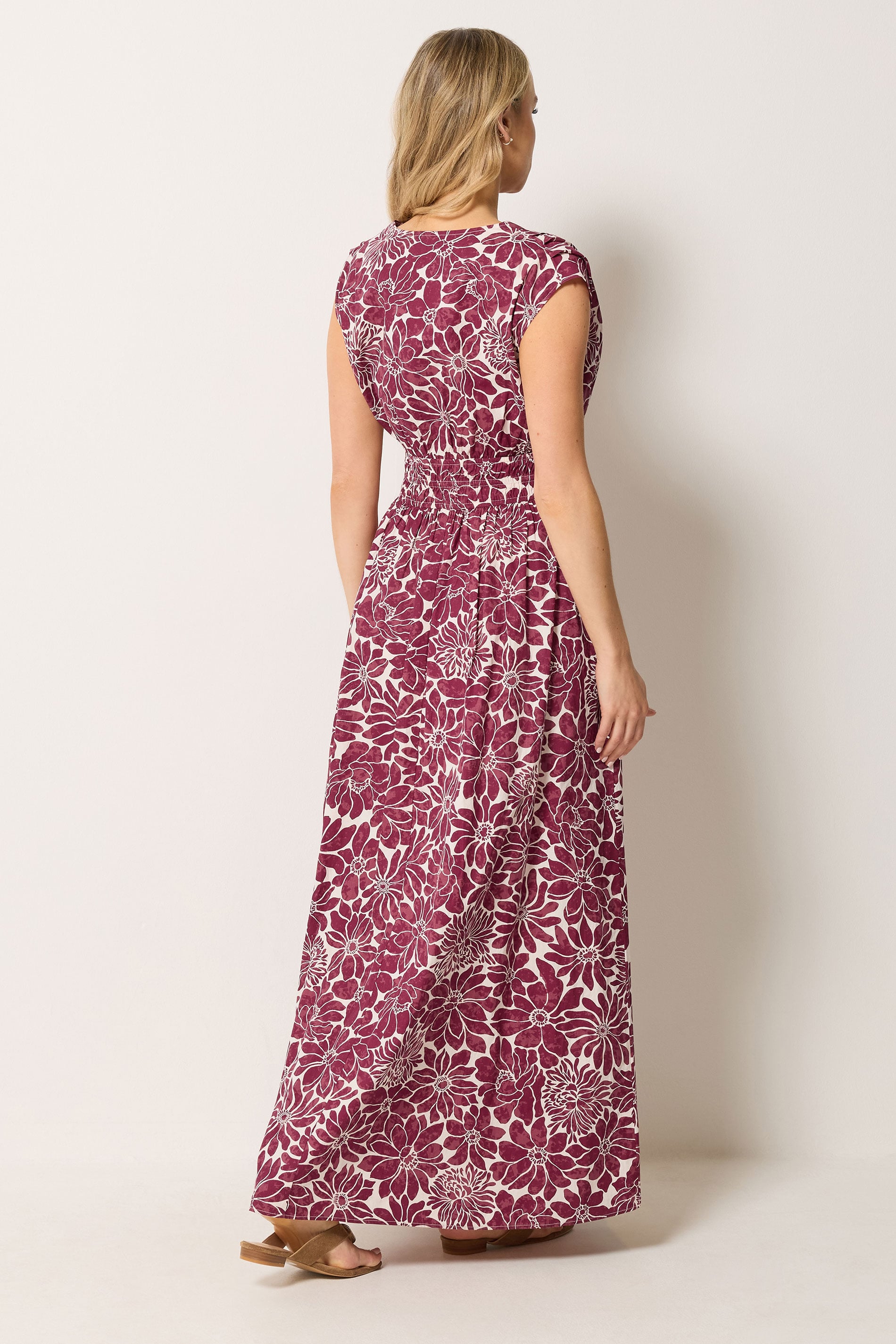 LTS Tall Women's Red Floral Cotton Wrap Maxi Dress | Long Tall Sally 2