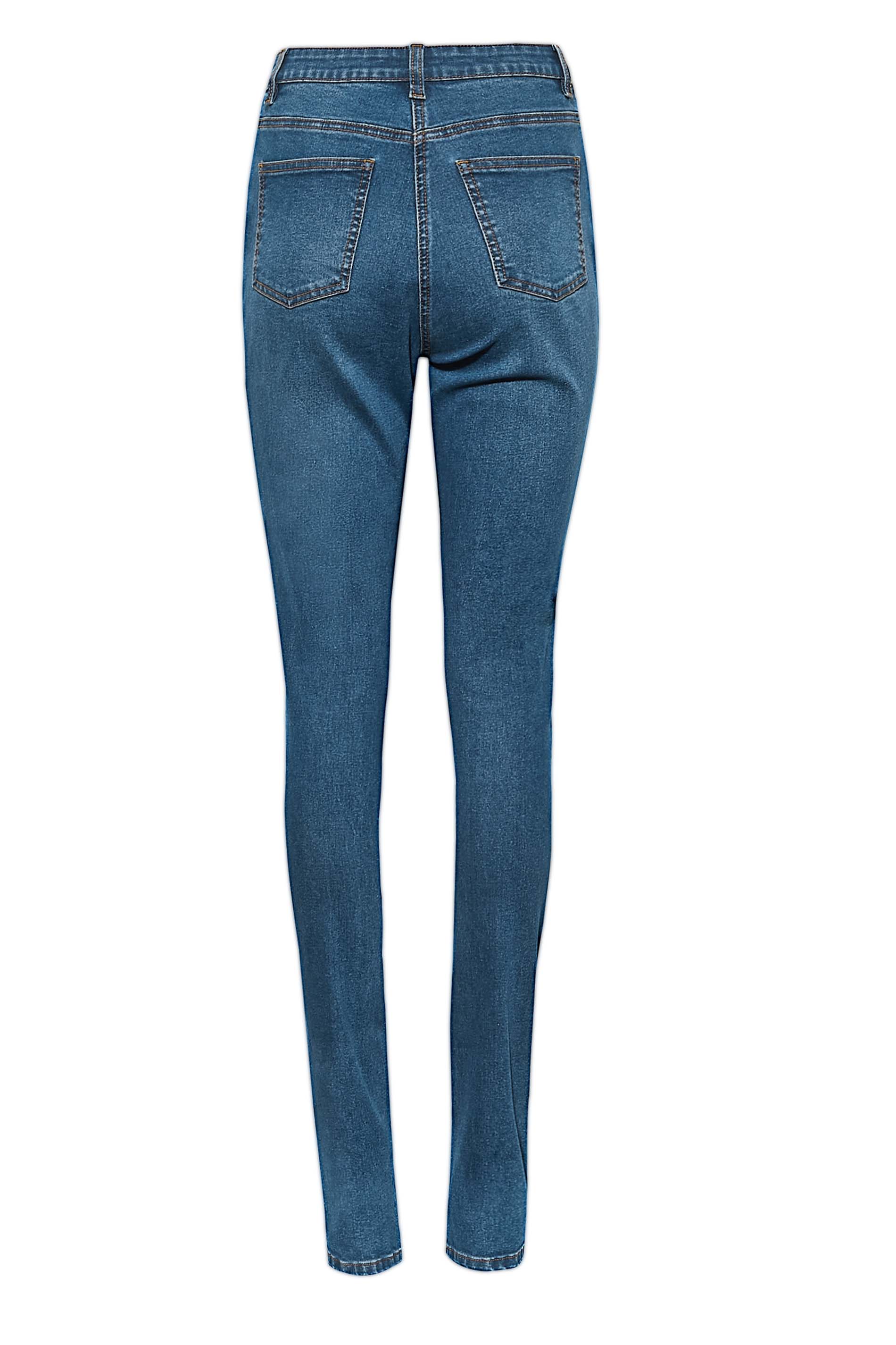 LTS Tall Women's Mid Blue Distressed AVA Skinny Jeans