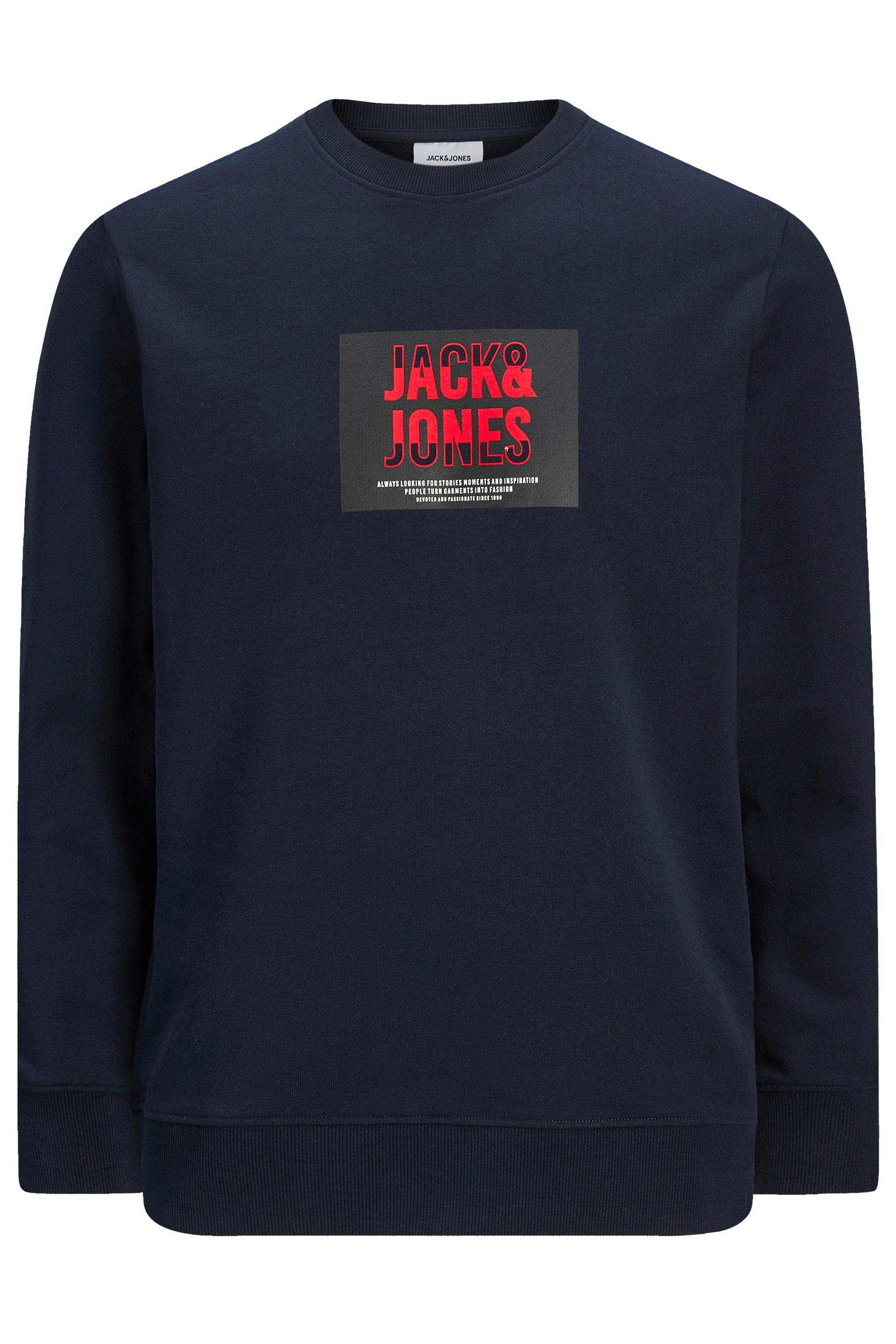 JACK & JONES Big & Tall Navy Blue Hudson Sweatshirt | BadRhino 2