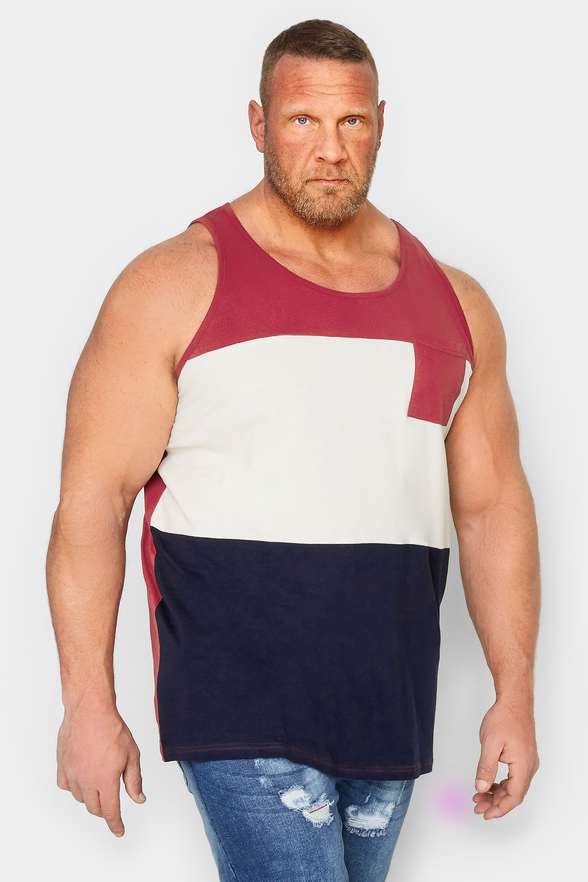 BadRhino Big & Tall Red & Blue Vest Top | BadRhino 1