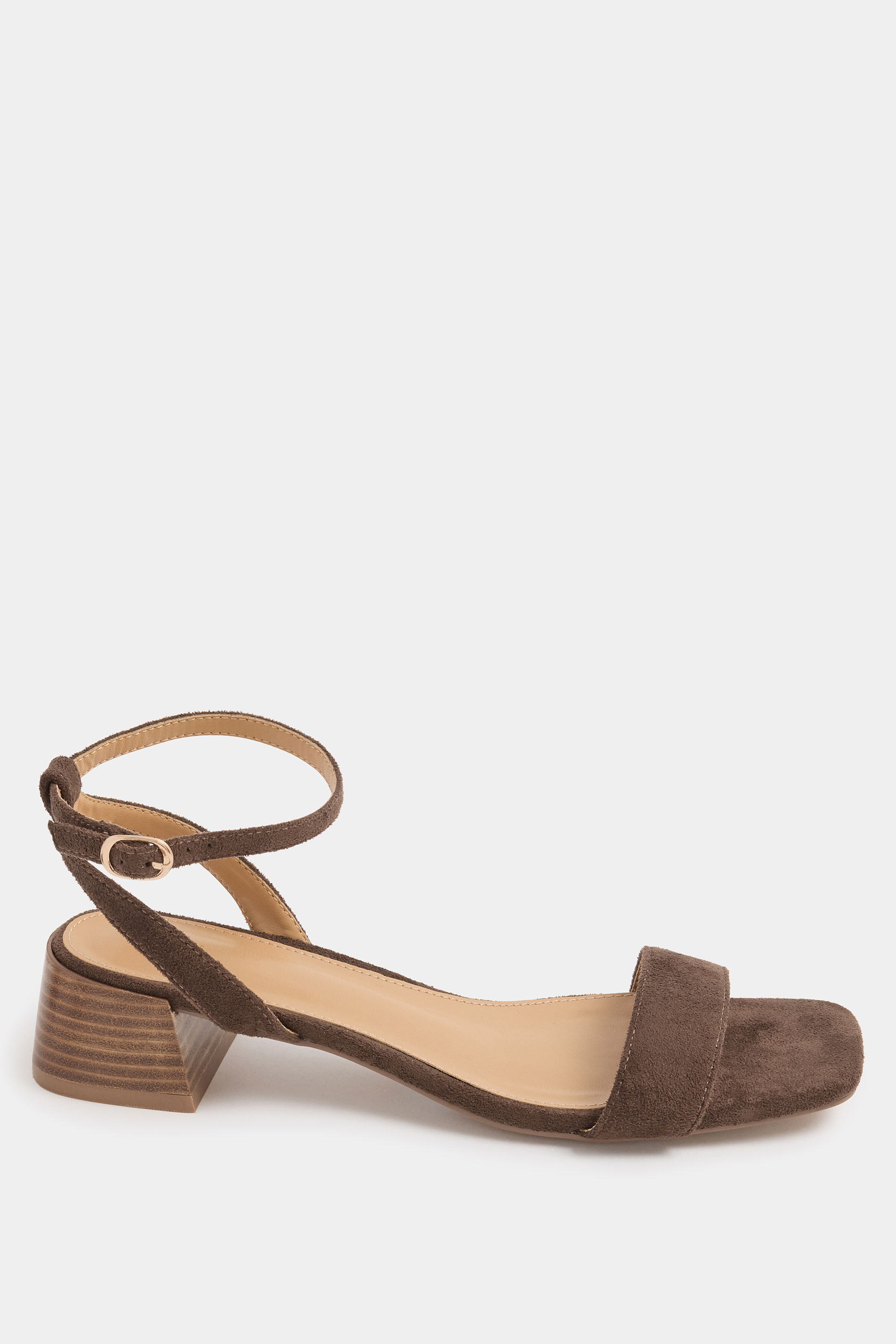 LTS Chocolate Brown Strap Block Heel In Standard Fit | Long Tall Sally 6