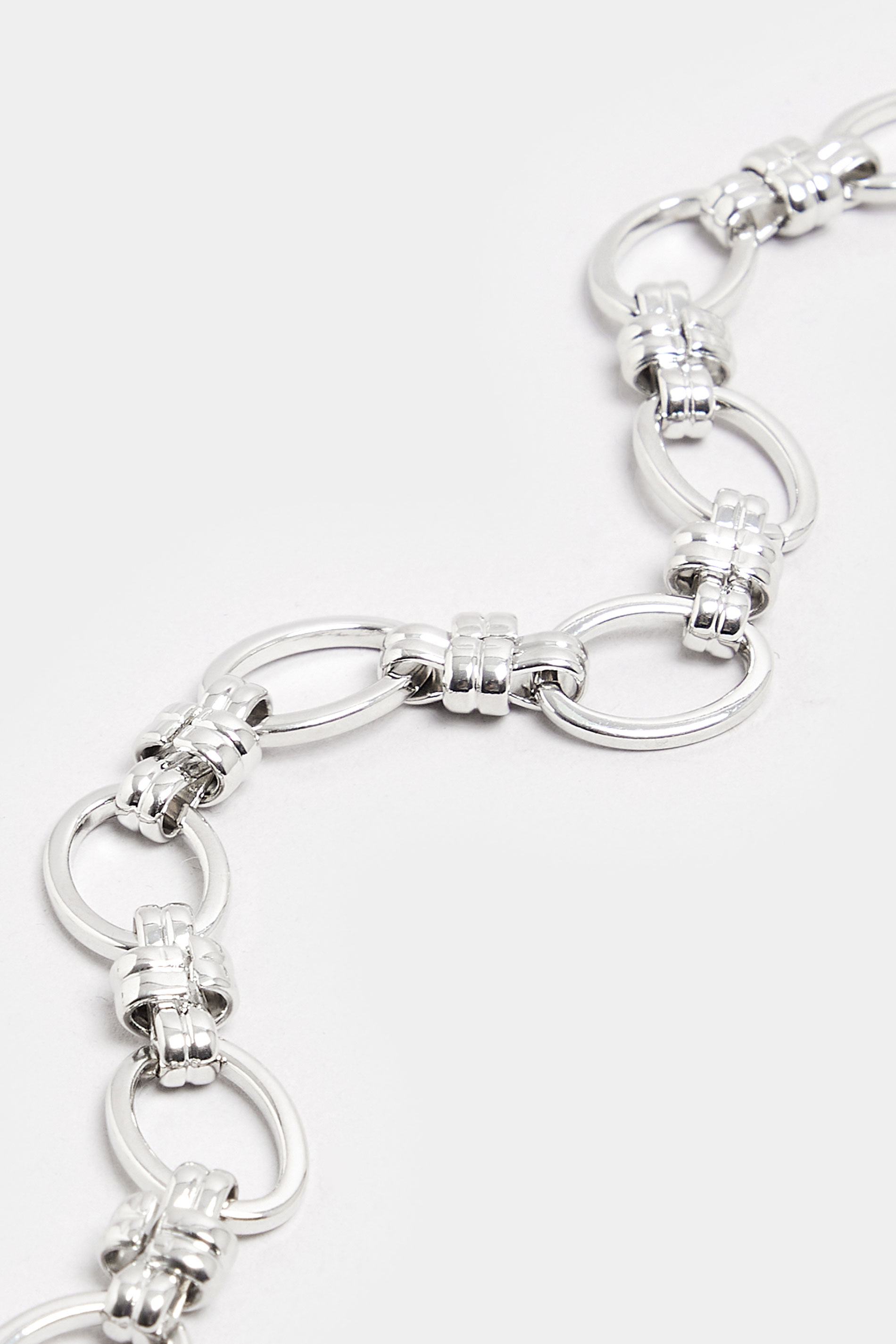Silver Tone Oval Chain Bracelet | Yours Clothing 3