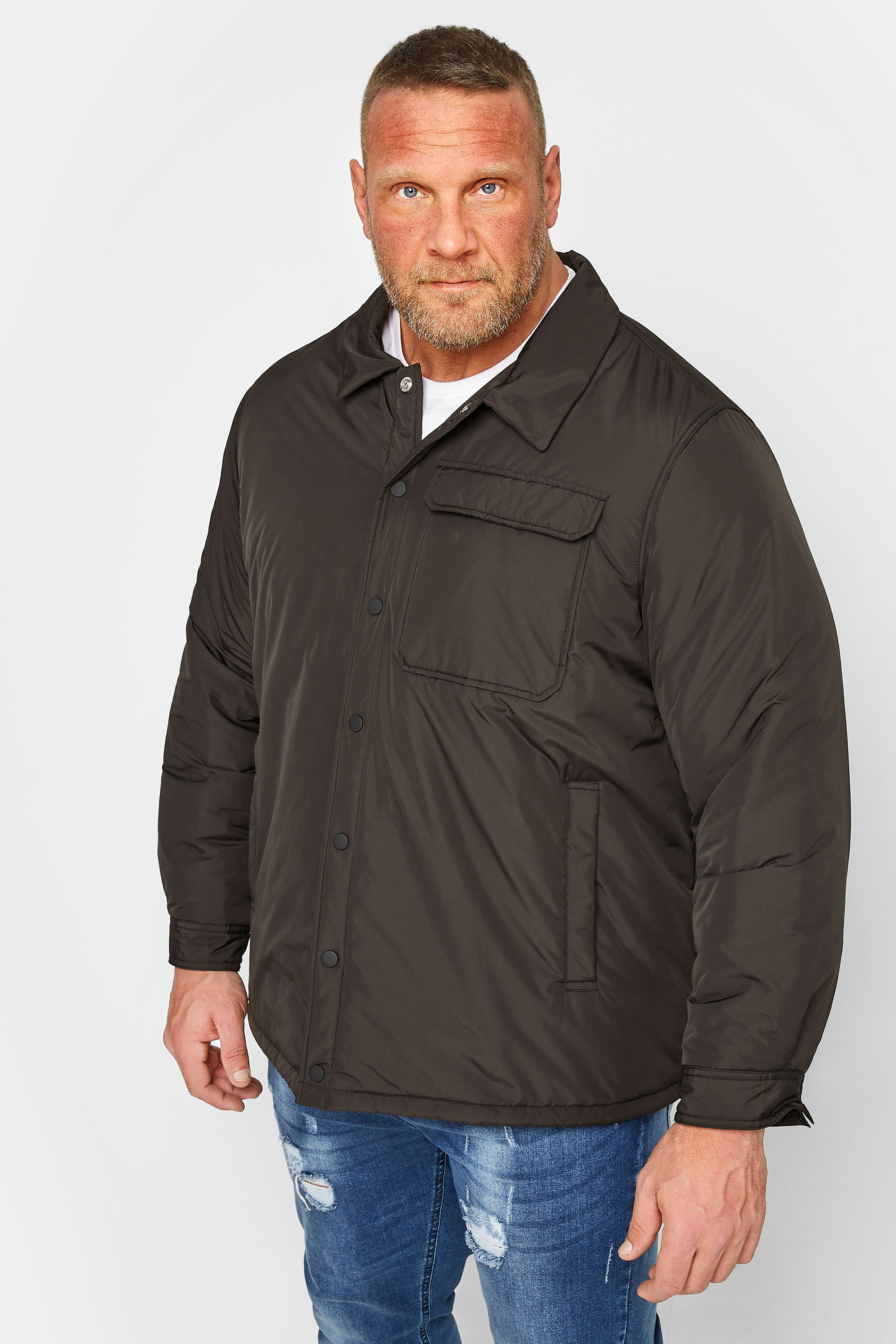 BadRhino Plus Size Mens Big & Tall Black Button Up Jacket | BadRhino  2