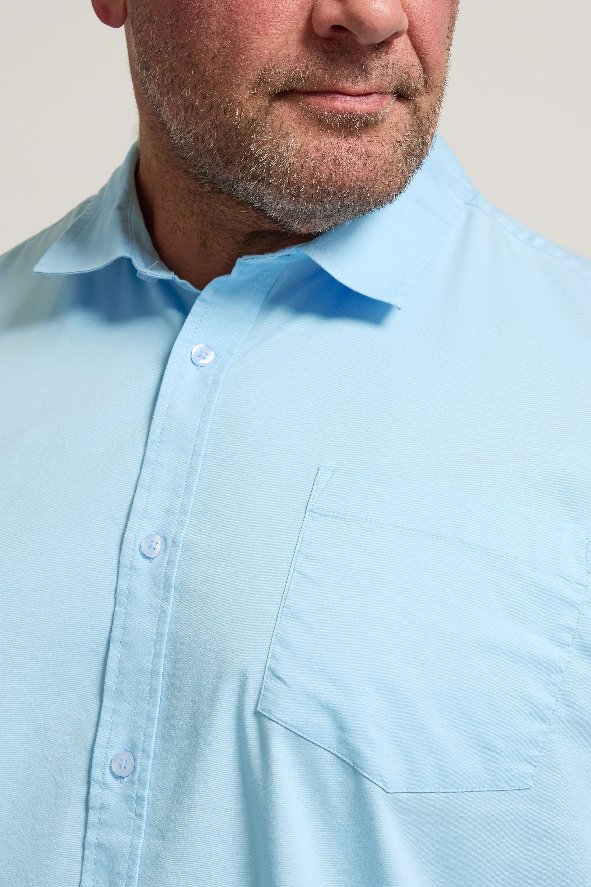 BadRhino Big & Tall Light Blue Short Sleeve Shirt 4