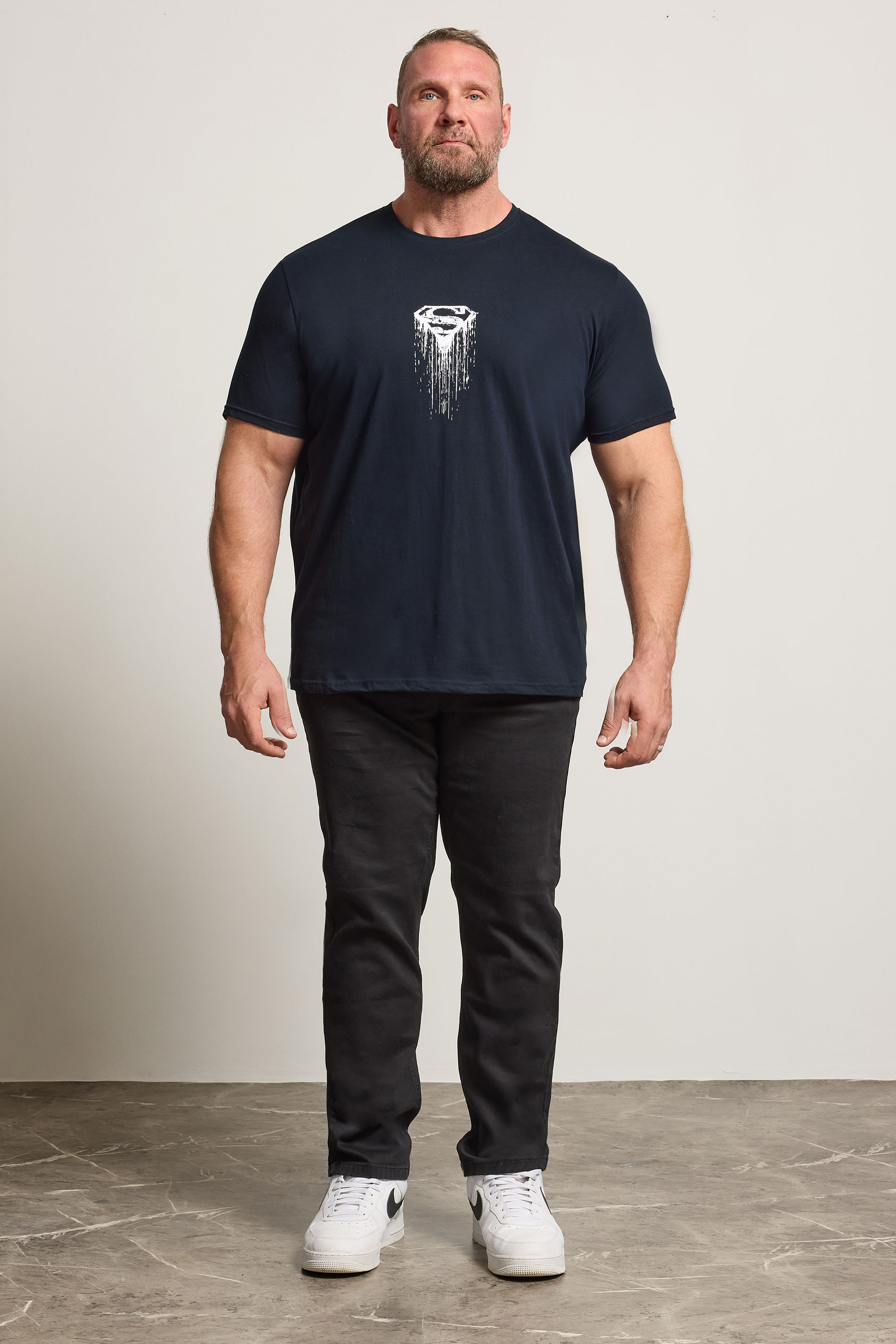 BadRhino Big & Tall Navy Blue Superman Graphic Print T-Shirt | BadRhino 2