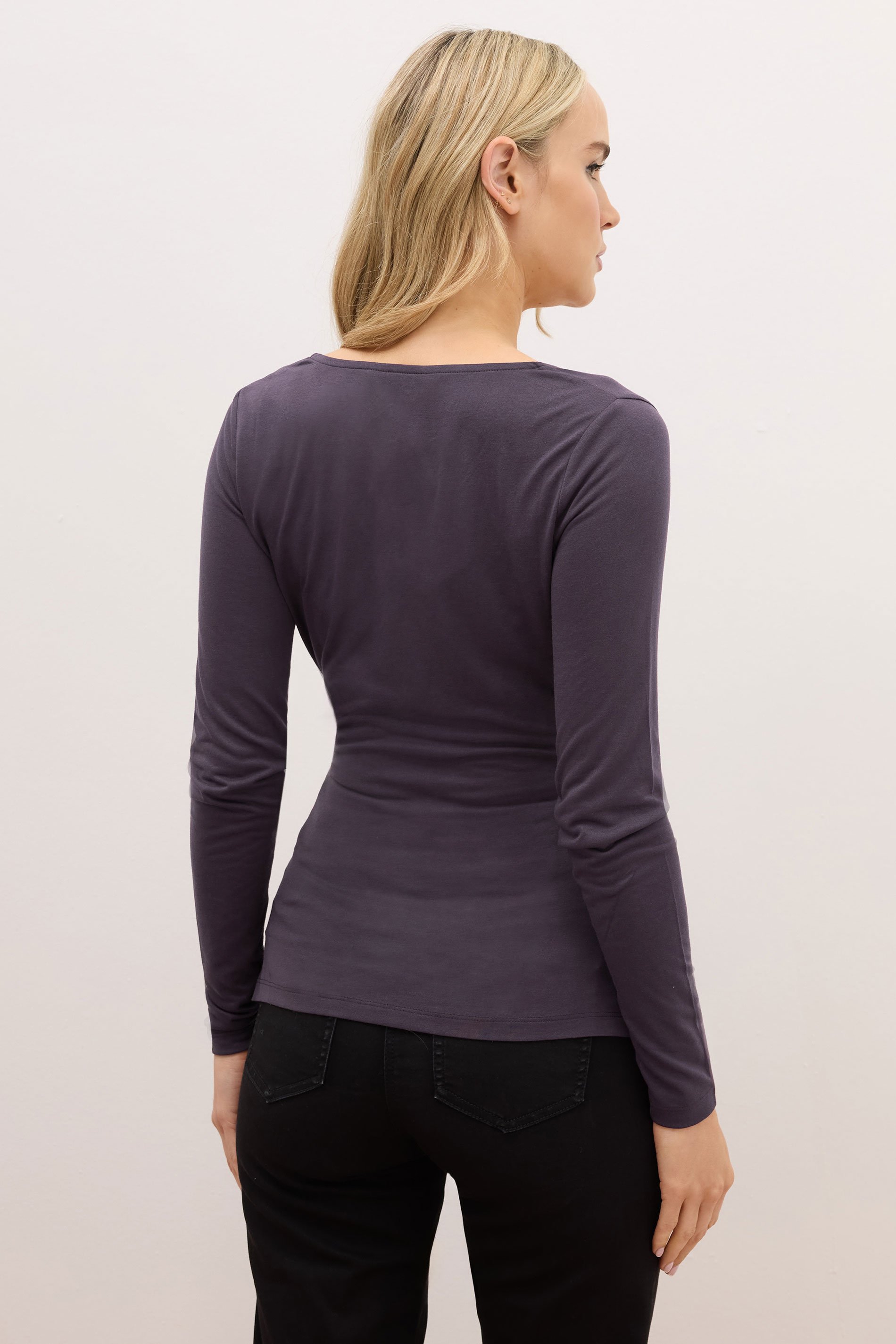 LTS PREMIUM Tall Purple Long Sleeve Wrap Top | Long Tall Sally 3