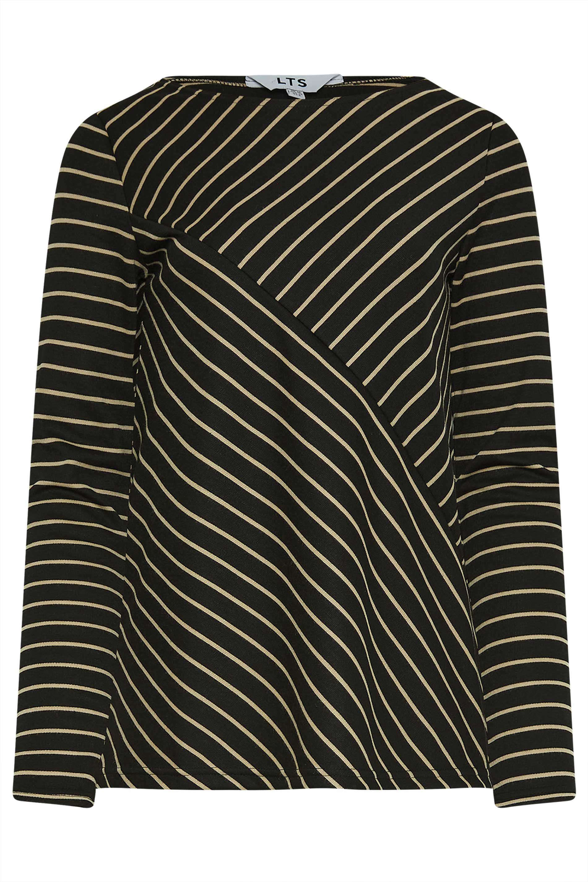 LTS Tall Black Stripe Print Long Sleeve Top | Long Tall Sally 4