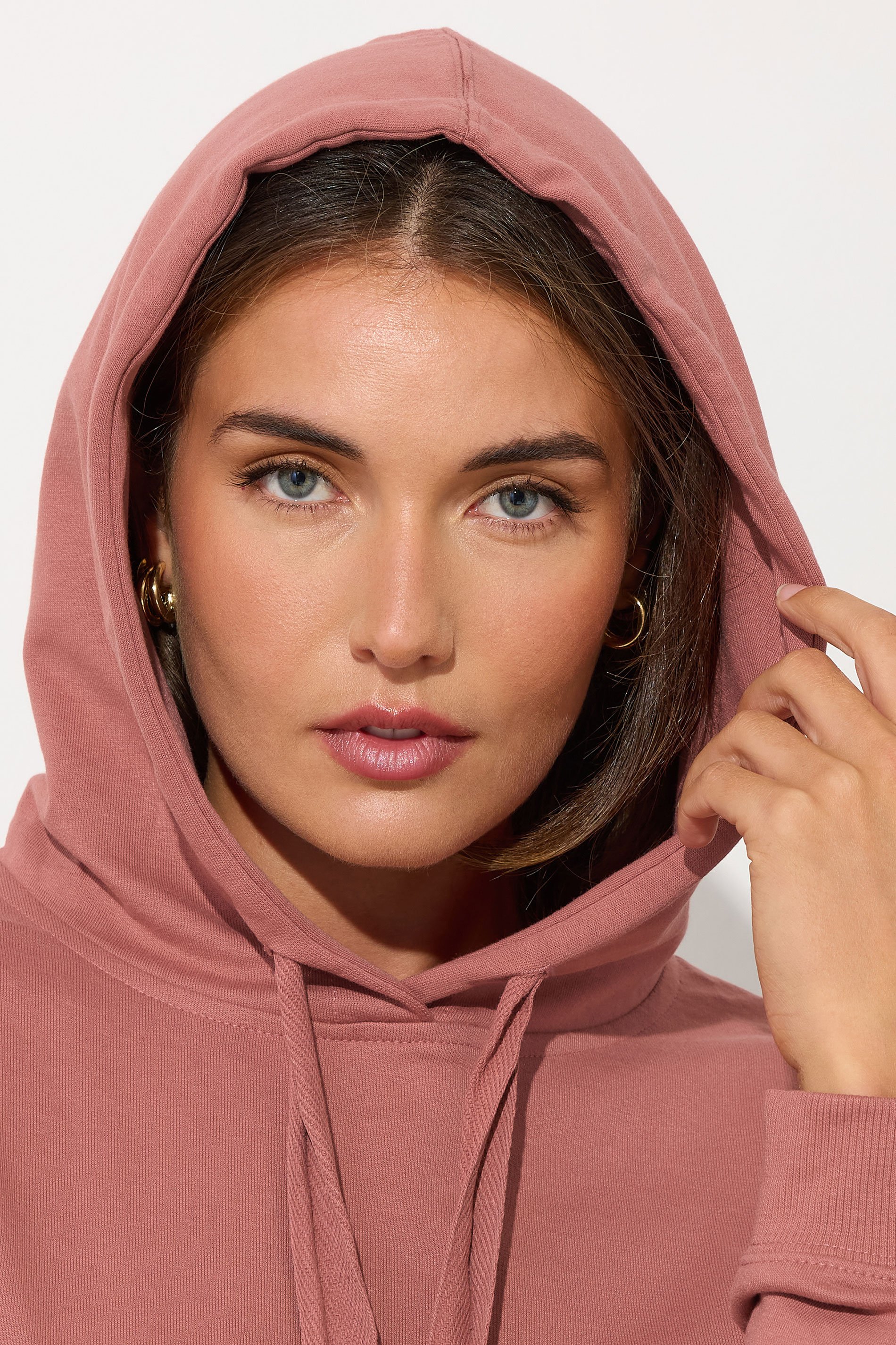 LTS Tall Coral Pink Jersey Drawcord Hoodie | Long Tall Sally 5
