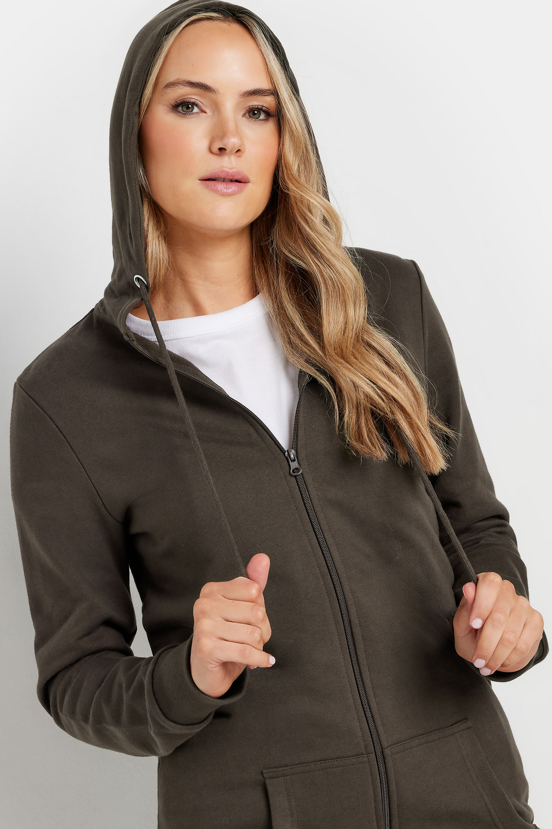 LTS Tall Chocolate Brown Cotton Longline Hoodie | Long Tall Sally 5