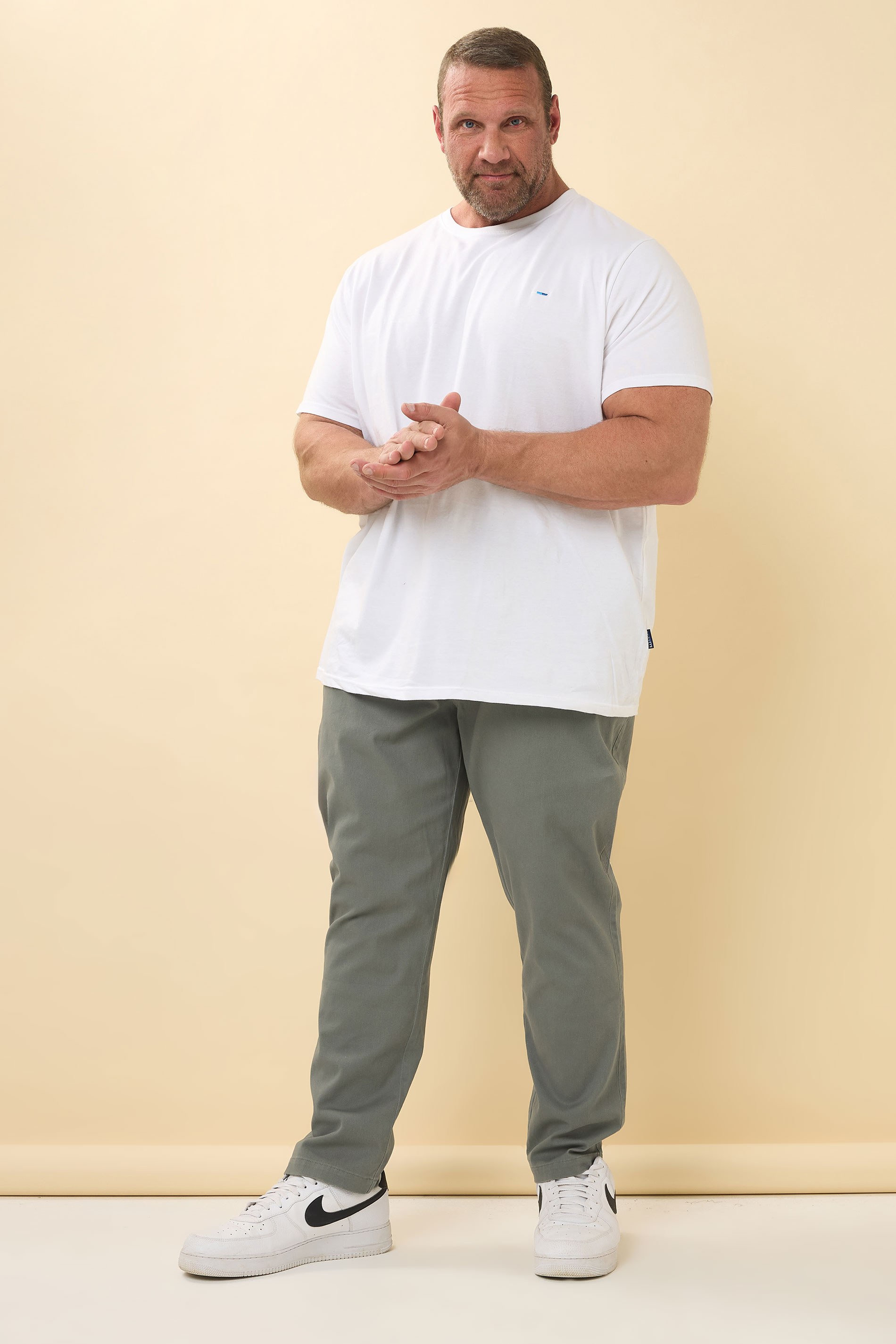 BadRhino Sage Green Elasticated Waist Chinos | BadRhino 2