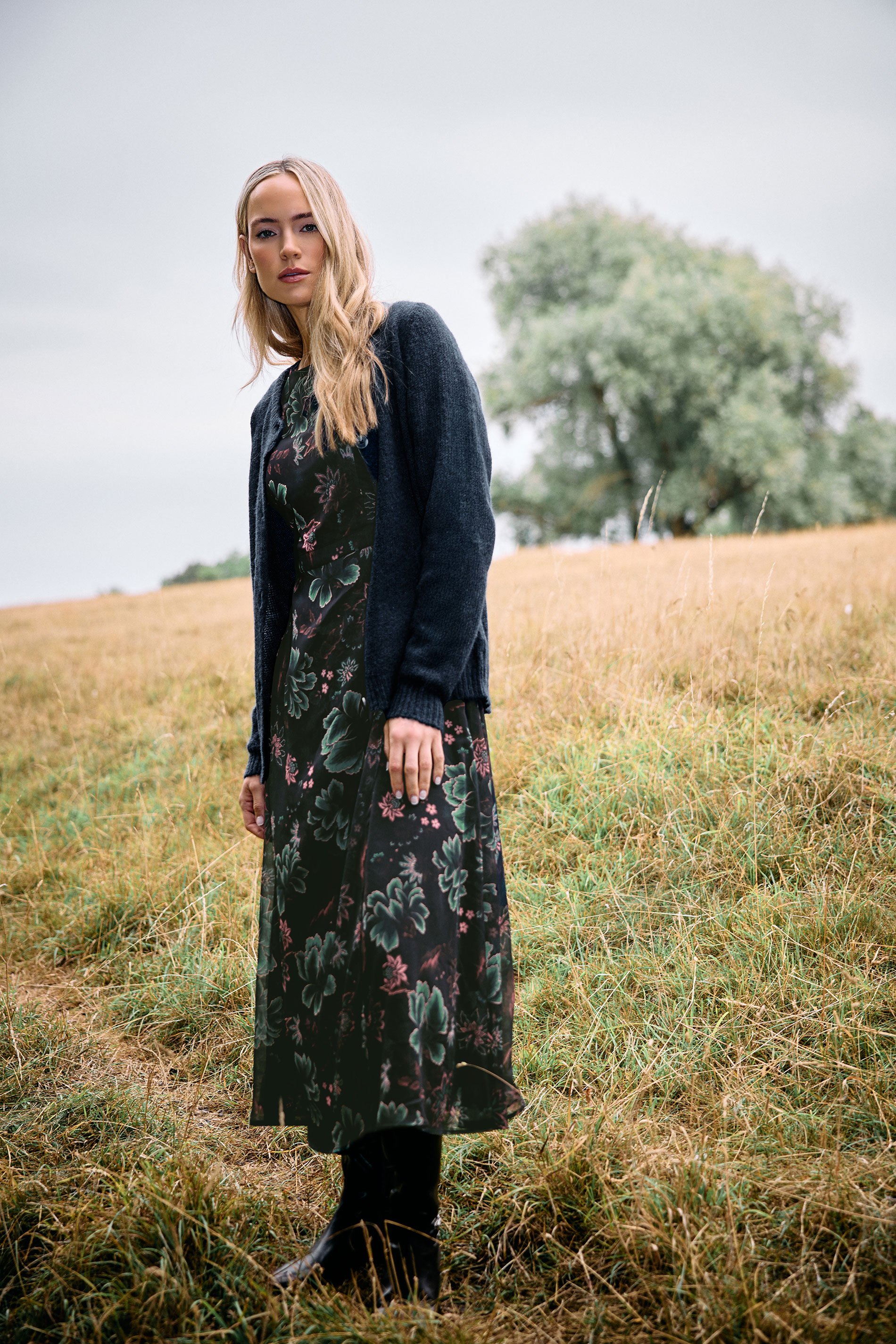 LTS Tall Navy Blue Knitted Button Cardigan | Long Tall Sally 5