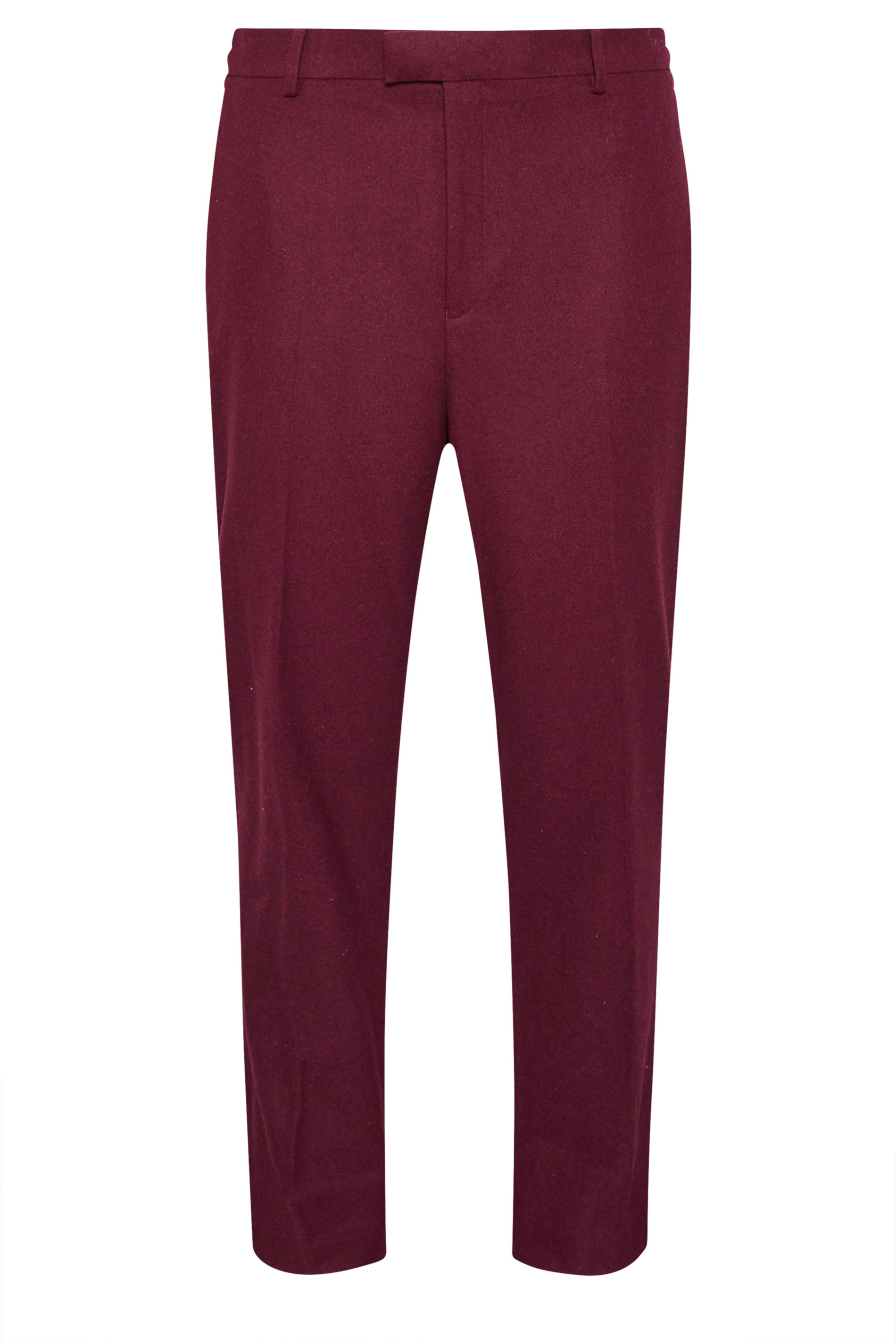 BadRhino Tailoring Big & Tall Burgundy Red Tweed Suit Trouers | BadRhino 5