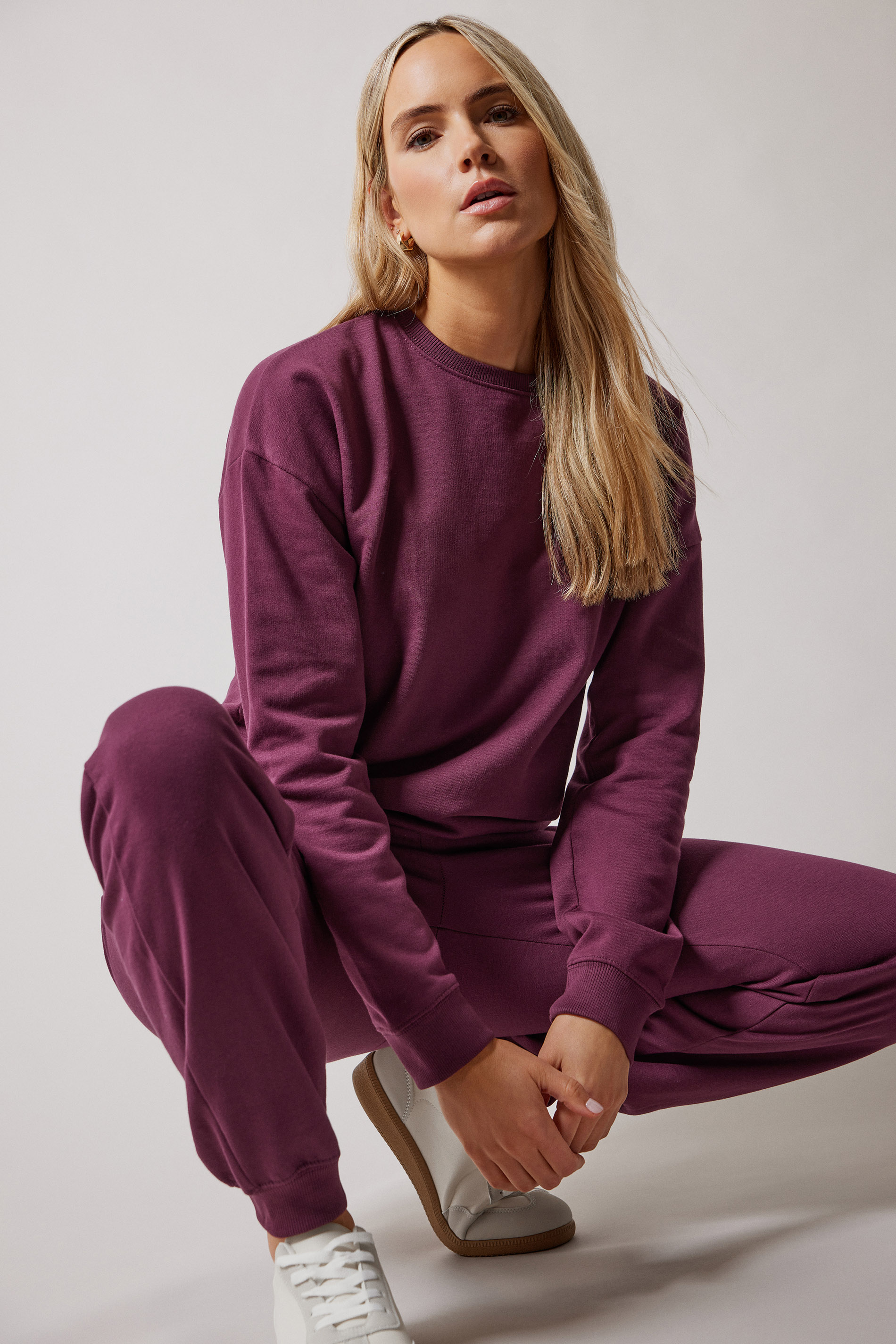LTS Tall Burgundy Red Crew Neck Sweatshirt | Long Tall Sally 1