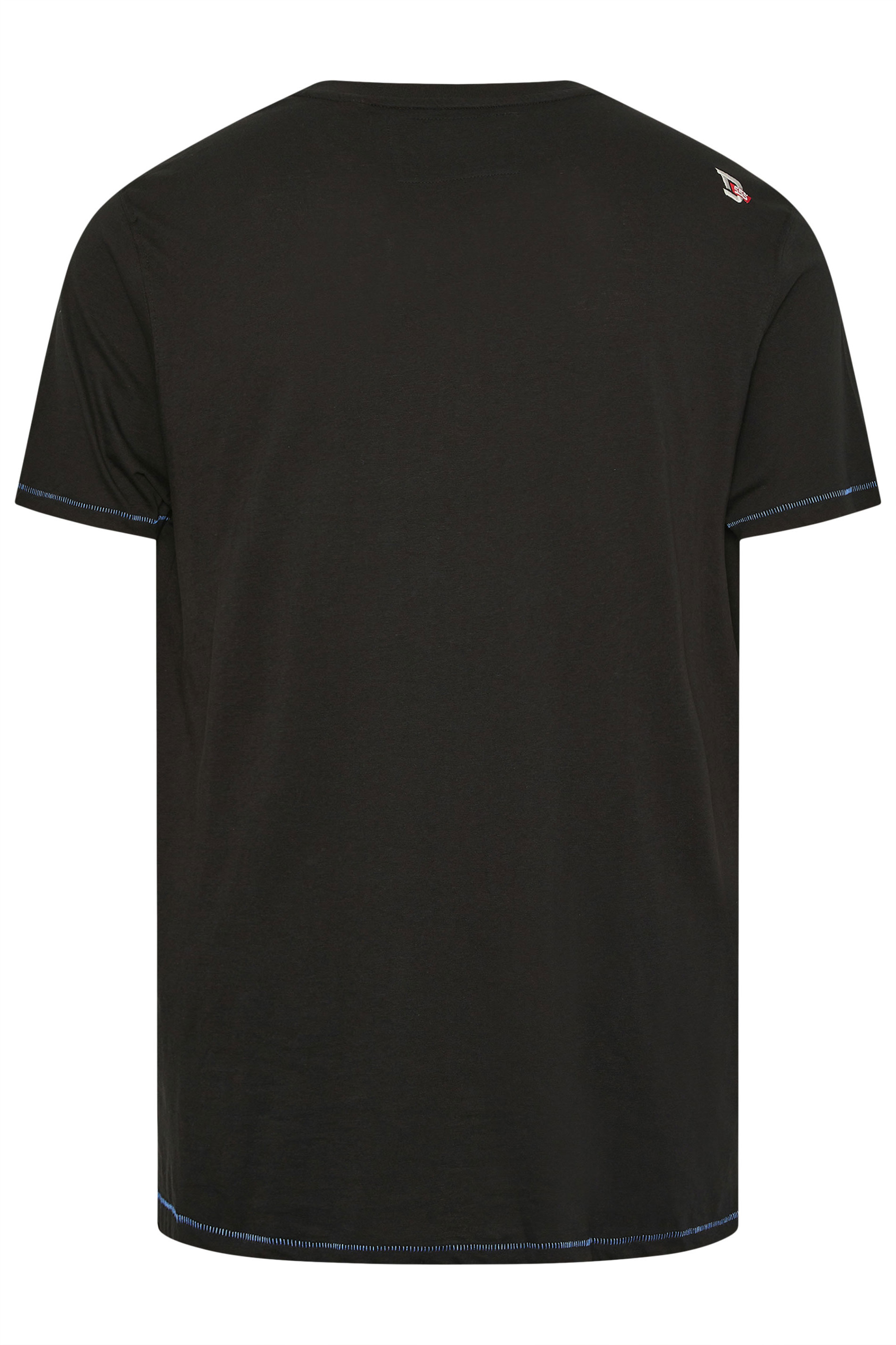 D555 Big & Tall Black 'All Fired Up' Graphic Print T-Shirt | BadRhino 4