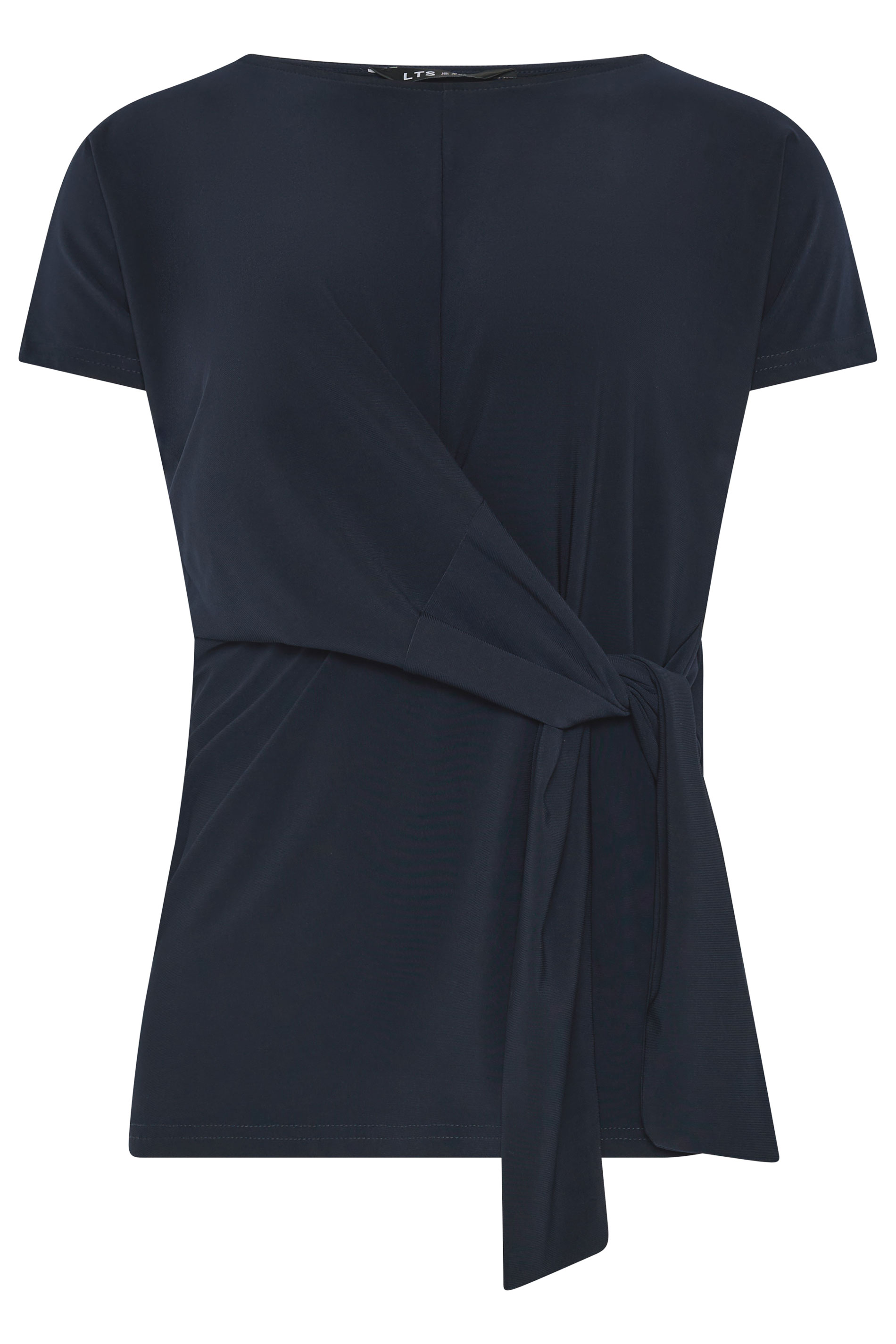 LTS Tall Women's Navy Blue Tie Detail Top | Long Tall Sally 5