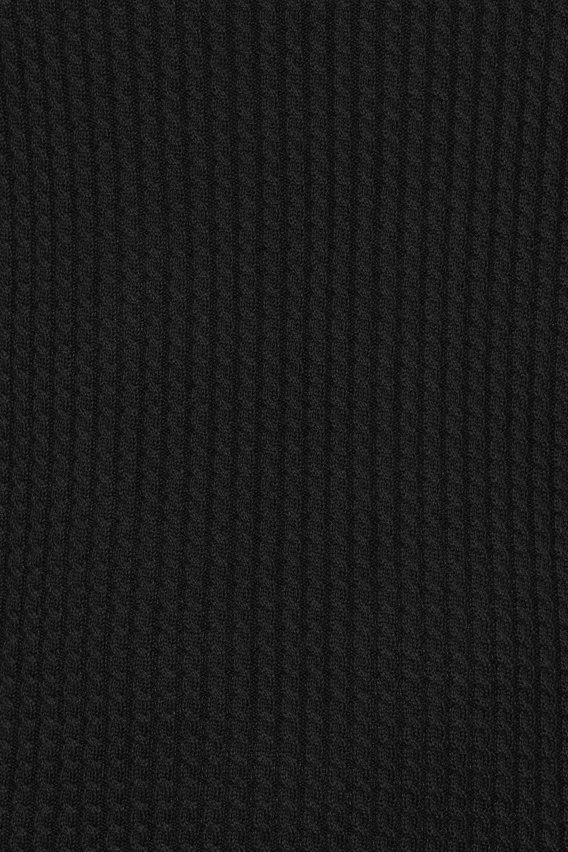 BadRhino Big & Tall Black Cable Knit Mock Shirt Jumper | BadRhino 5