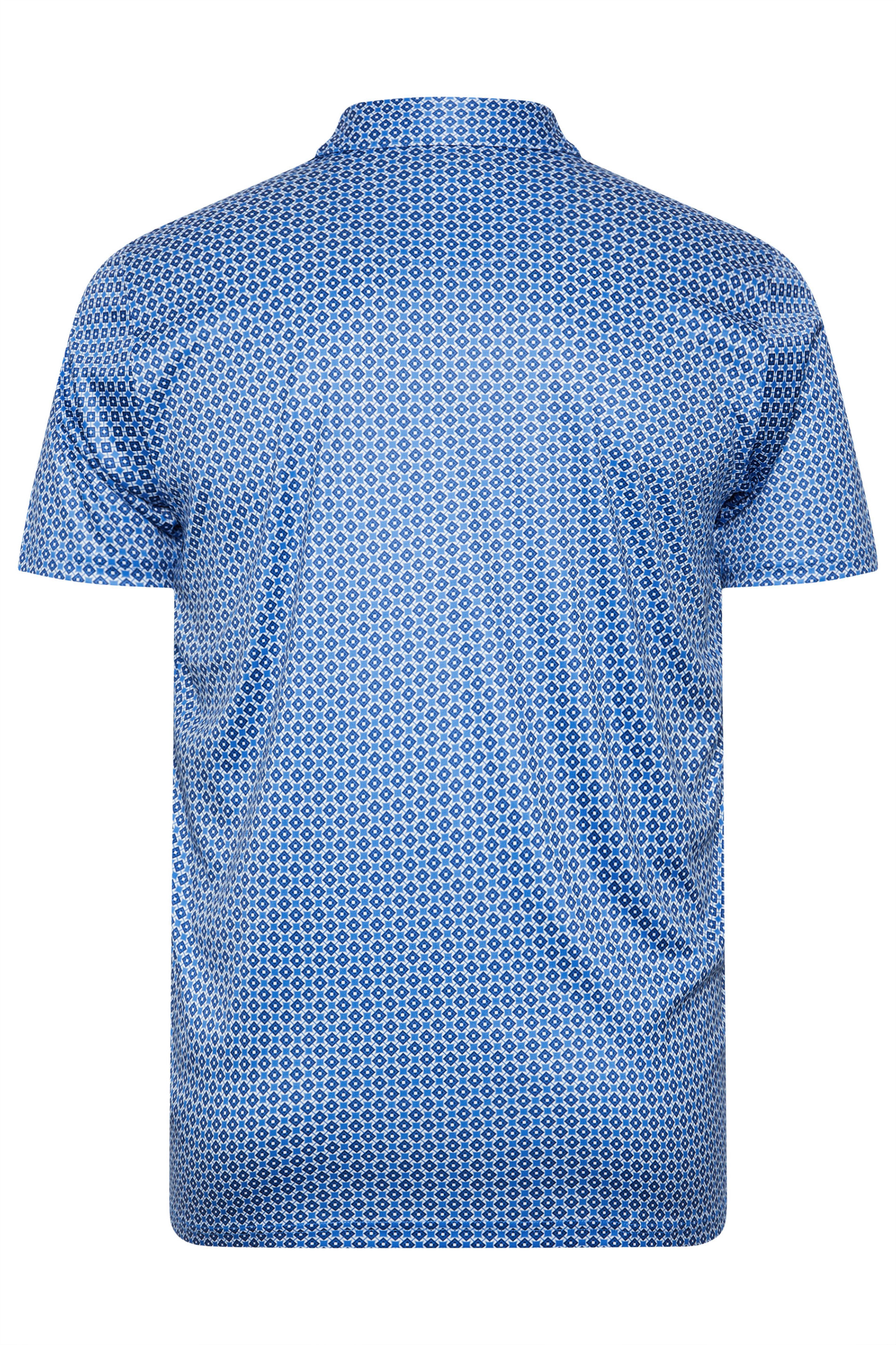 BadRhino Golf Big & Tall Blue Geometric Print Polo Shirt | BadRhino 4