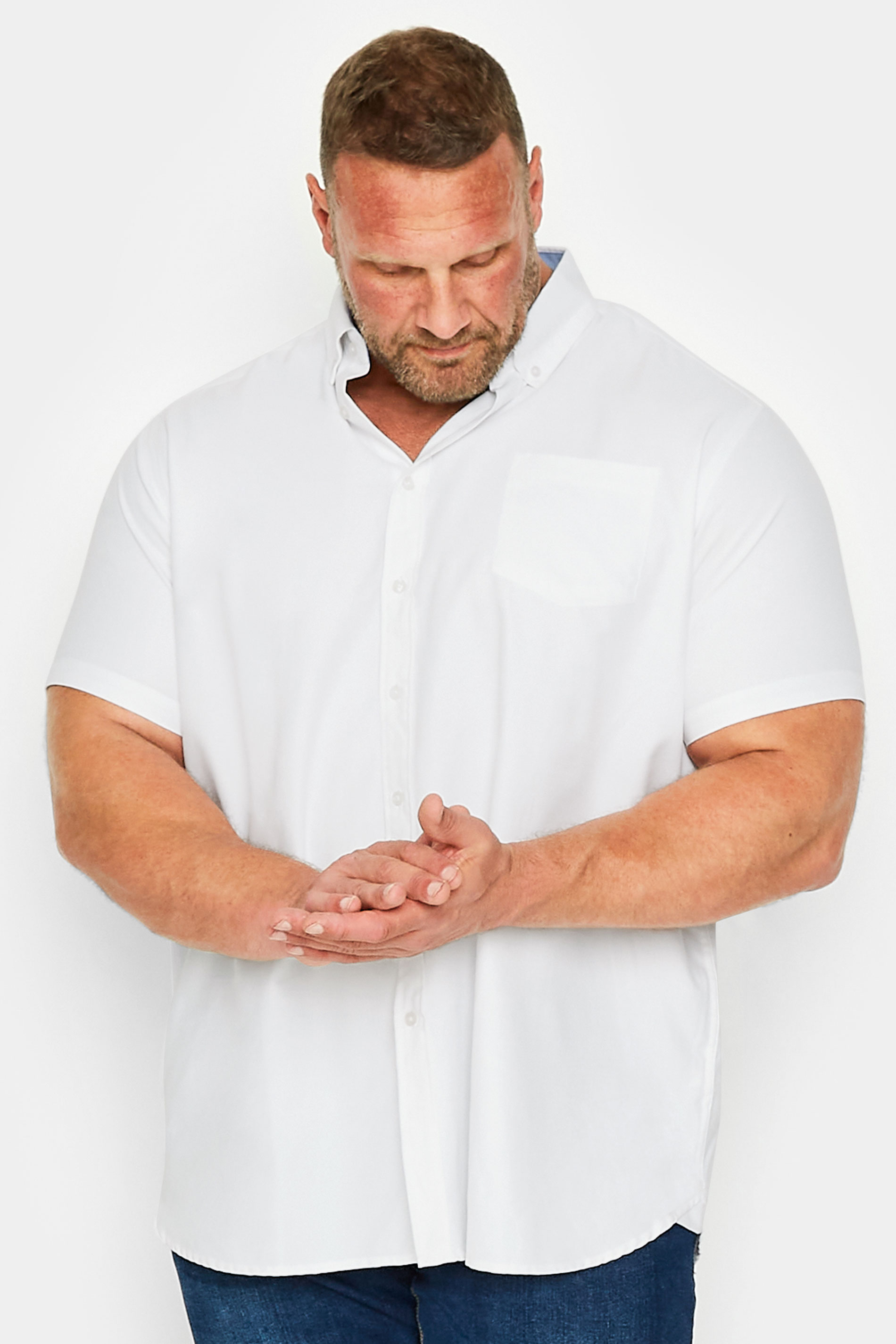 D555 Big & Tall White Short Sleeve Shirt | BadRhino 3