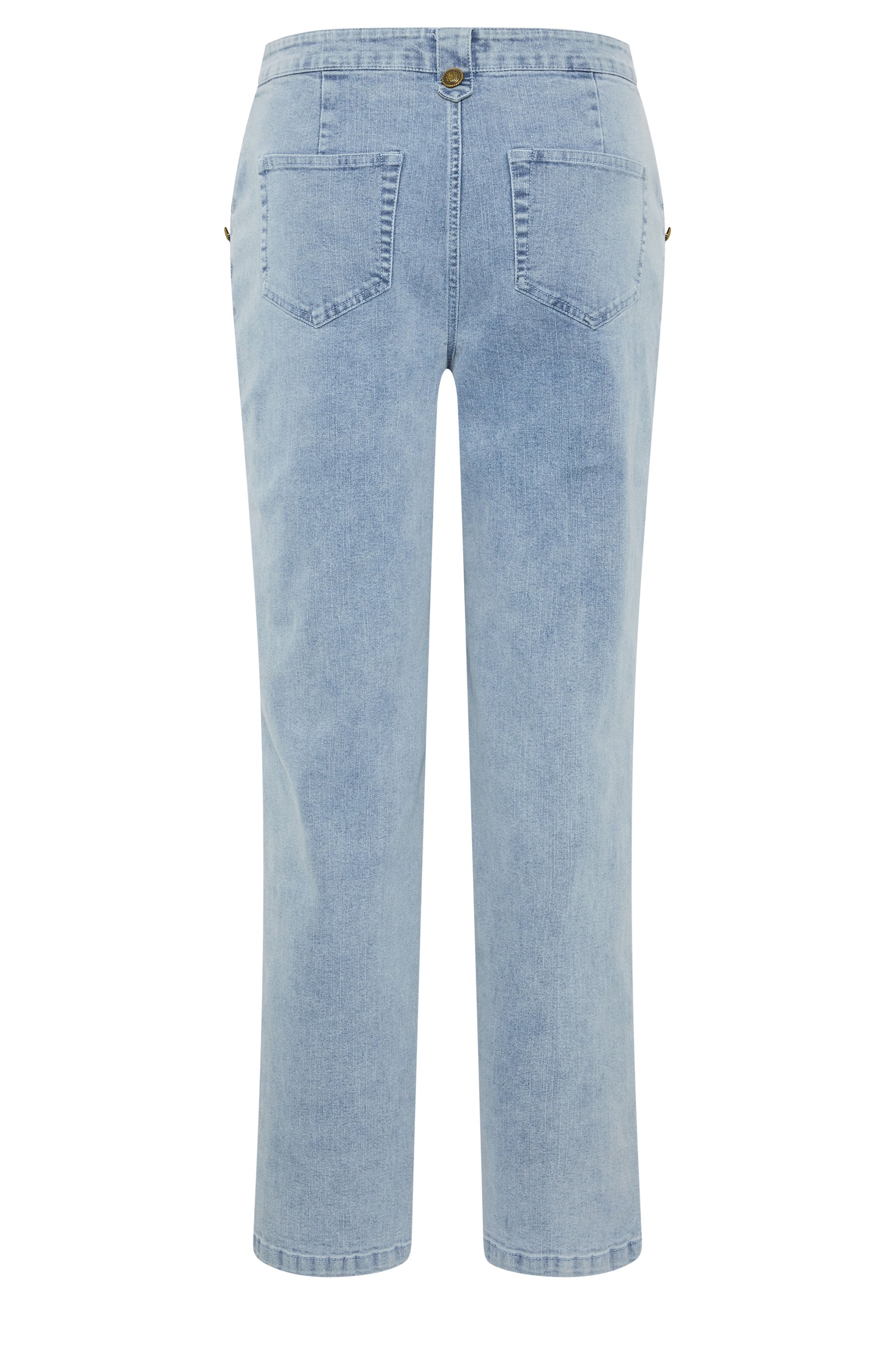 LTS Tall Women's Light Blue Button Detail Straight Leg Jeans | Long Tall Sally 6