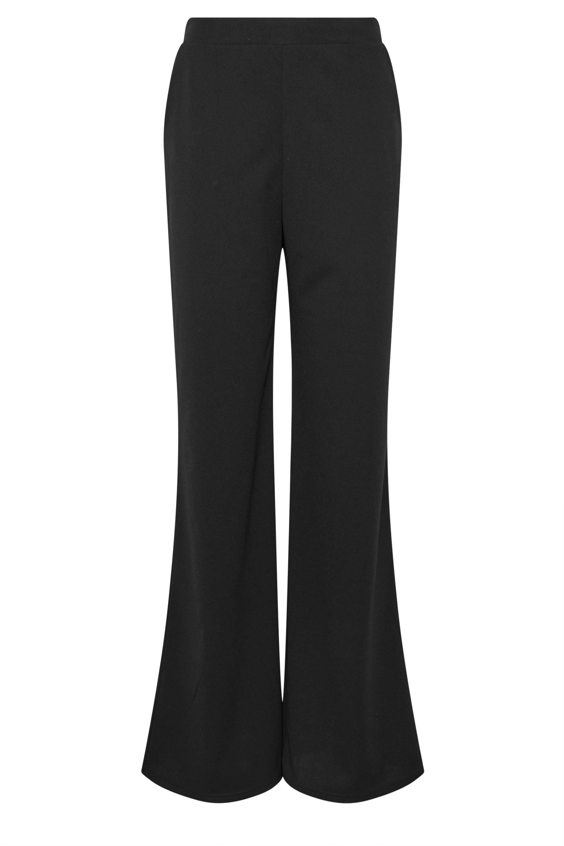 LTS Tall Black Elasticated Wide Leg Trousers | Long Tall Sally  5