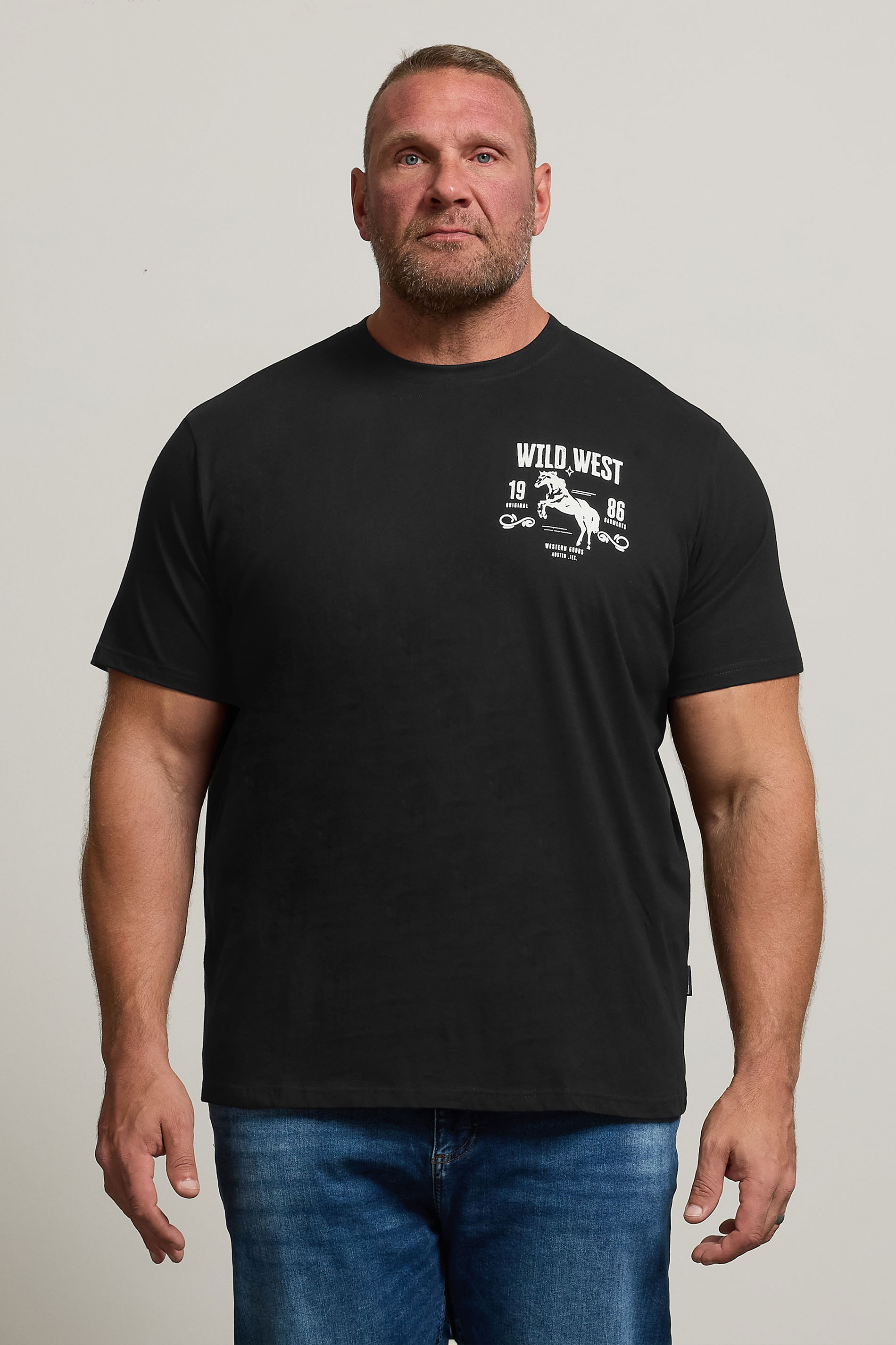 BadRhino Big & Tall Black 'Wild West' Graphic T-Shirt | BadRhino 1