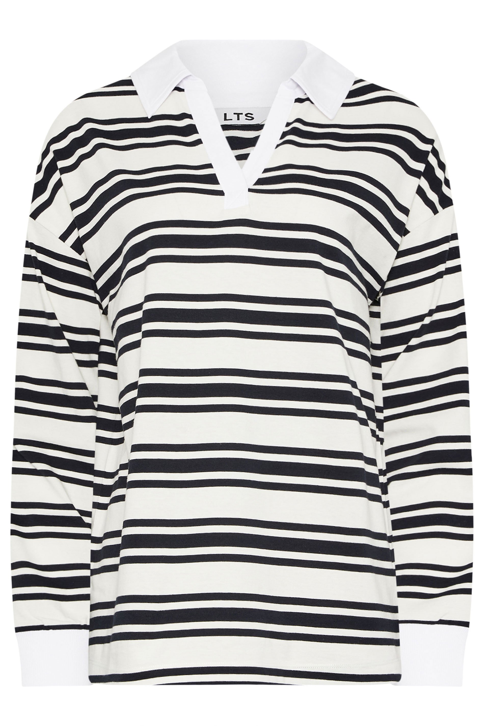LTS Tall Navy Blue Double Stripe Rugby Polo T-Shirt | Long Tall Sally 6