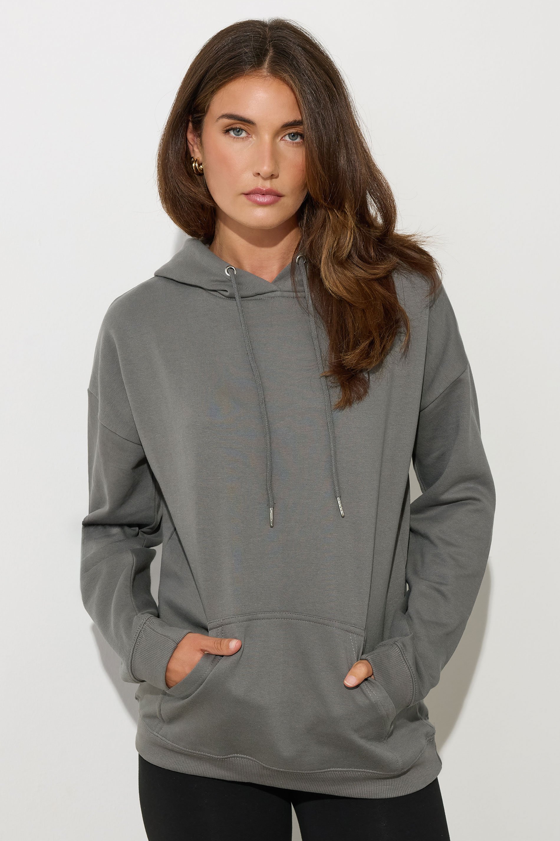 LTS Tall Charcoal Grey Drawstring Hoodie | Long Tall Sally 3