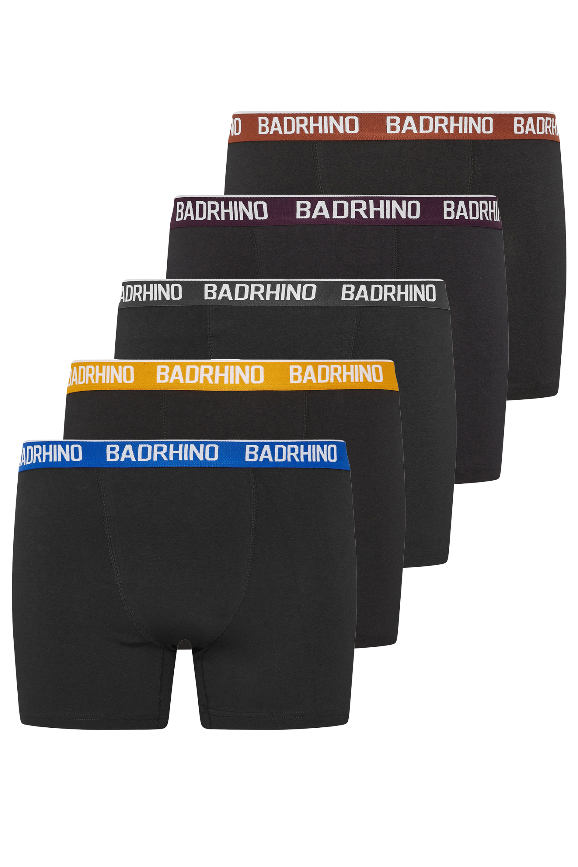 BadRhino 5 PACK Blue/Yellow/Brown/Purple/Black Band Boxers | BadRhino 4