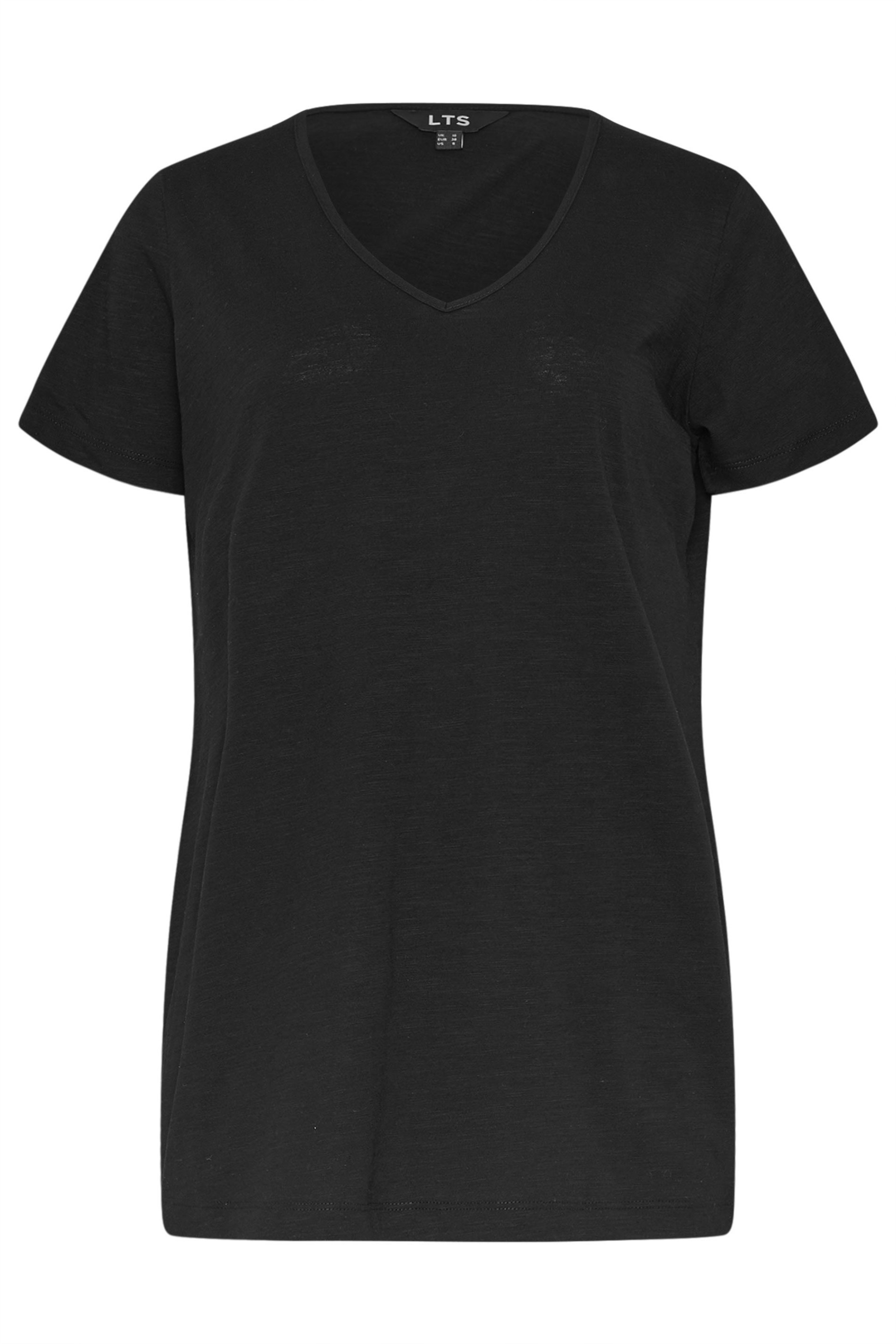 LTS Tall 2 Pack Black & White V-Neck T-Shirts | Long Tall Sally  9