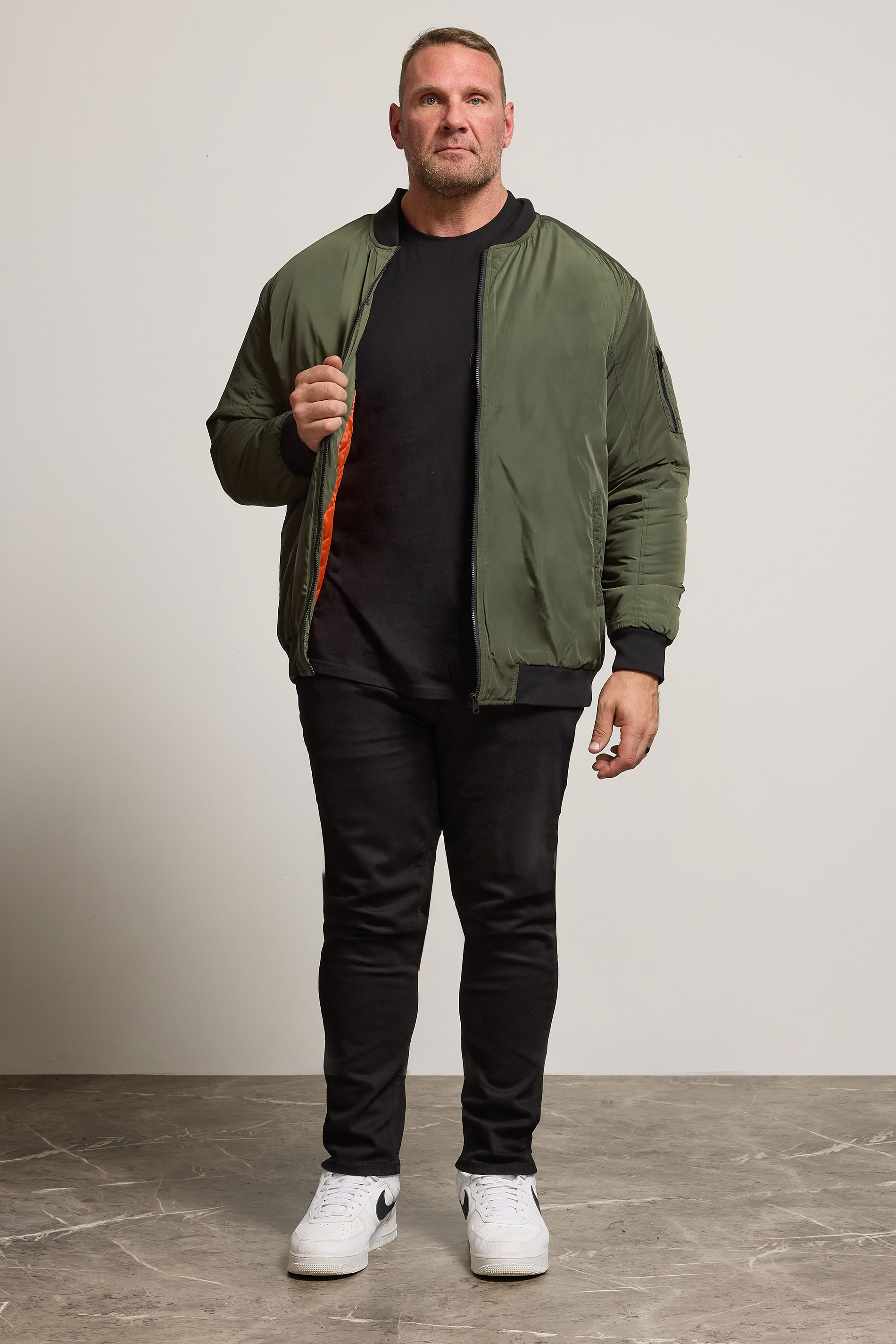 BadRhino Big & Tall Khaki Zip Bomber Jacket | BadRhino  3