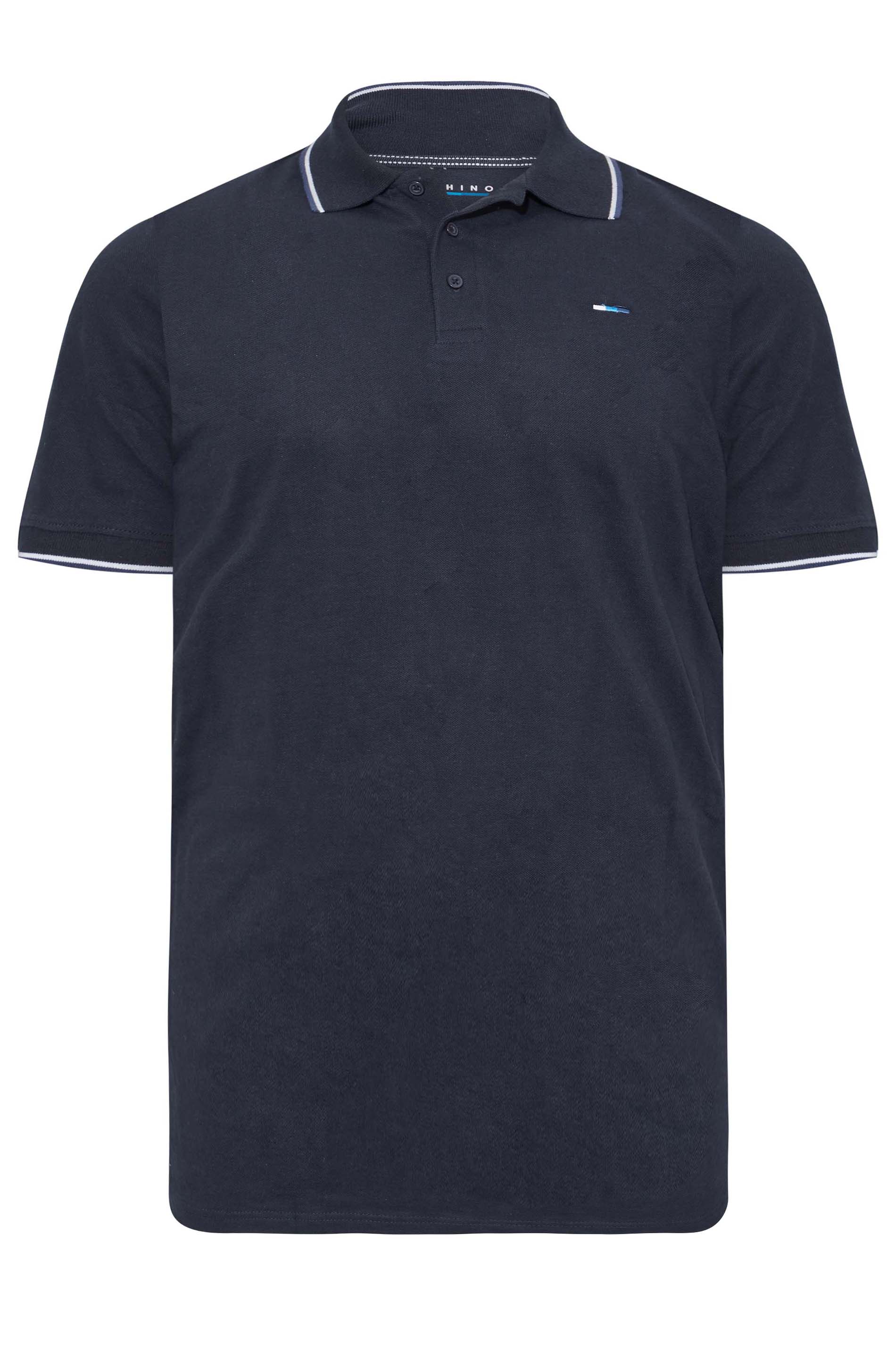 BadRhino Navy Blue Essential Tipped Polo Shirt | BadRhino 3