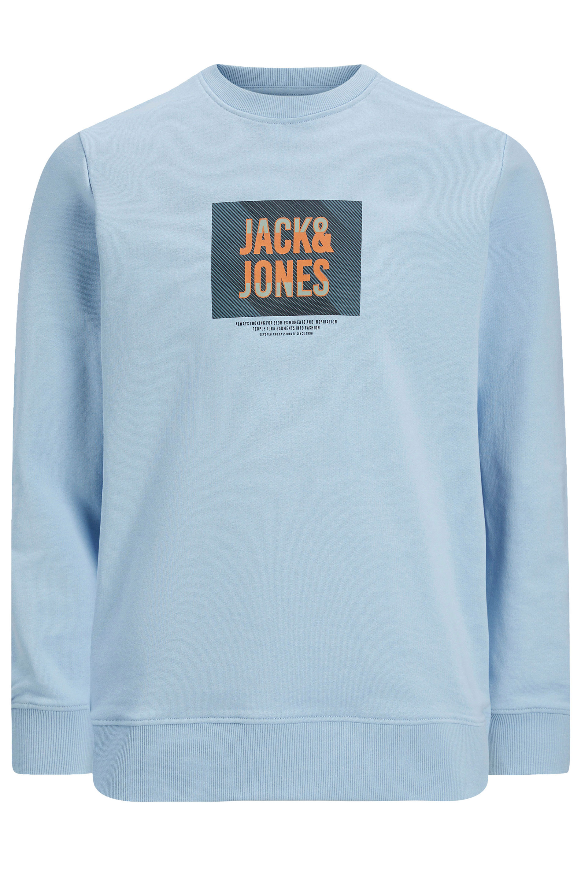JACK & JONES Big & Tall Light Blue Hudson Sweatshirt | BadRhino 2