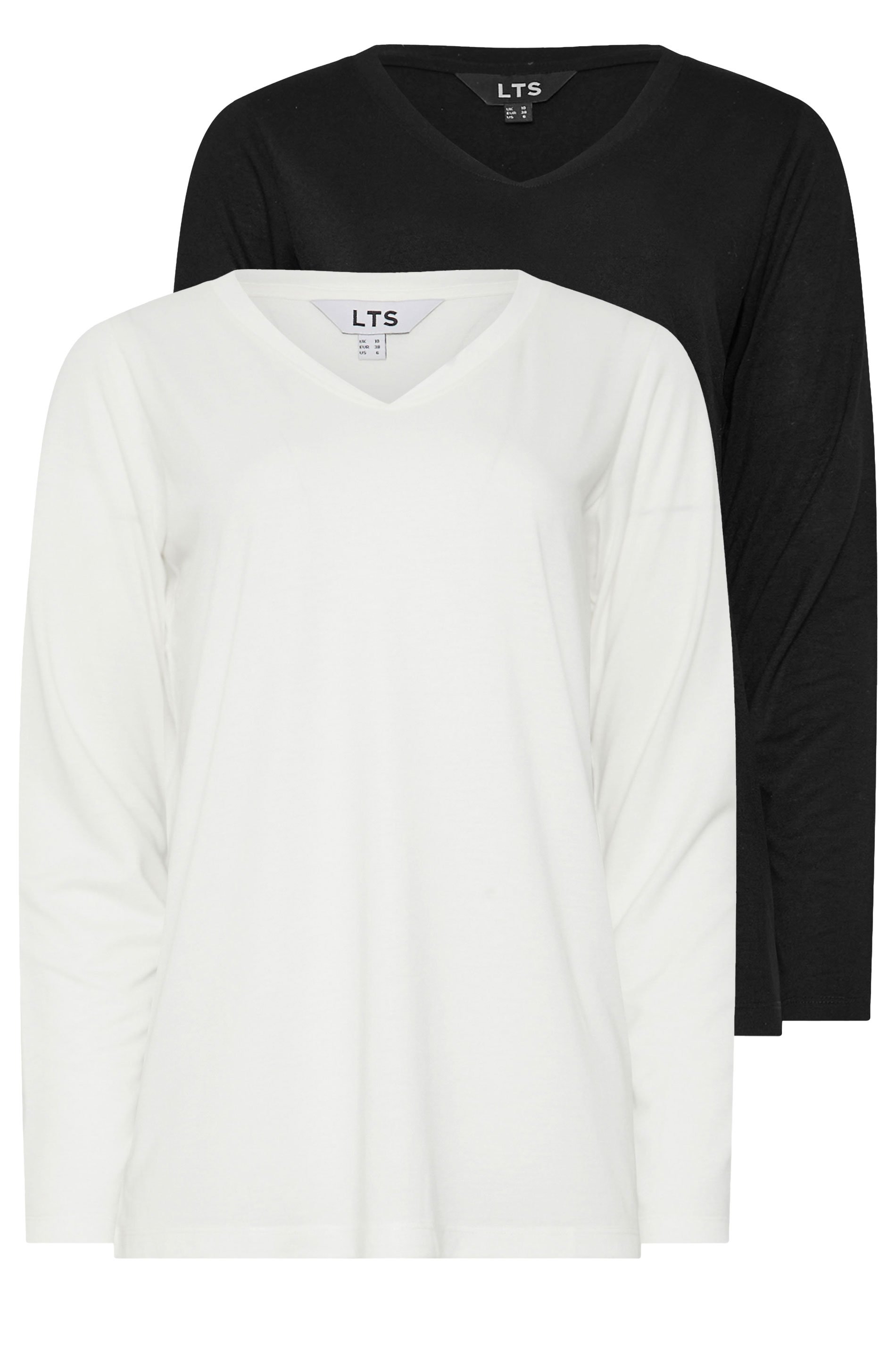 LTS PREMIUM Tall 2 PACK White & Black V-Neck Tops | Long Tall Sally 7