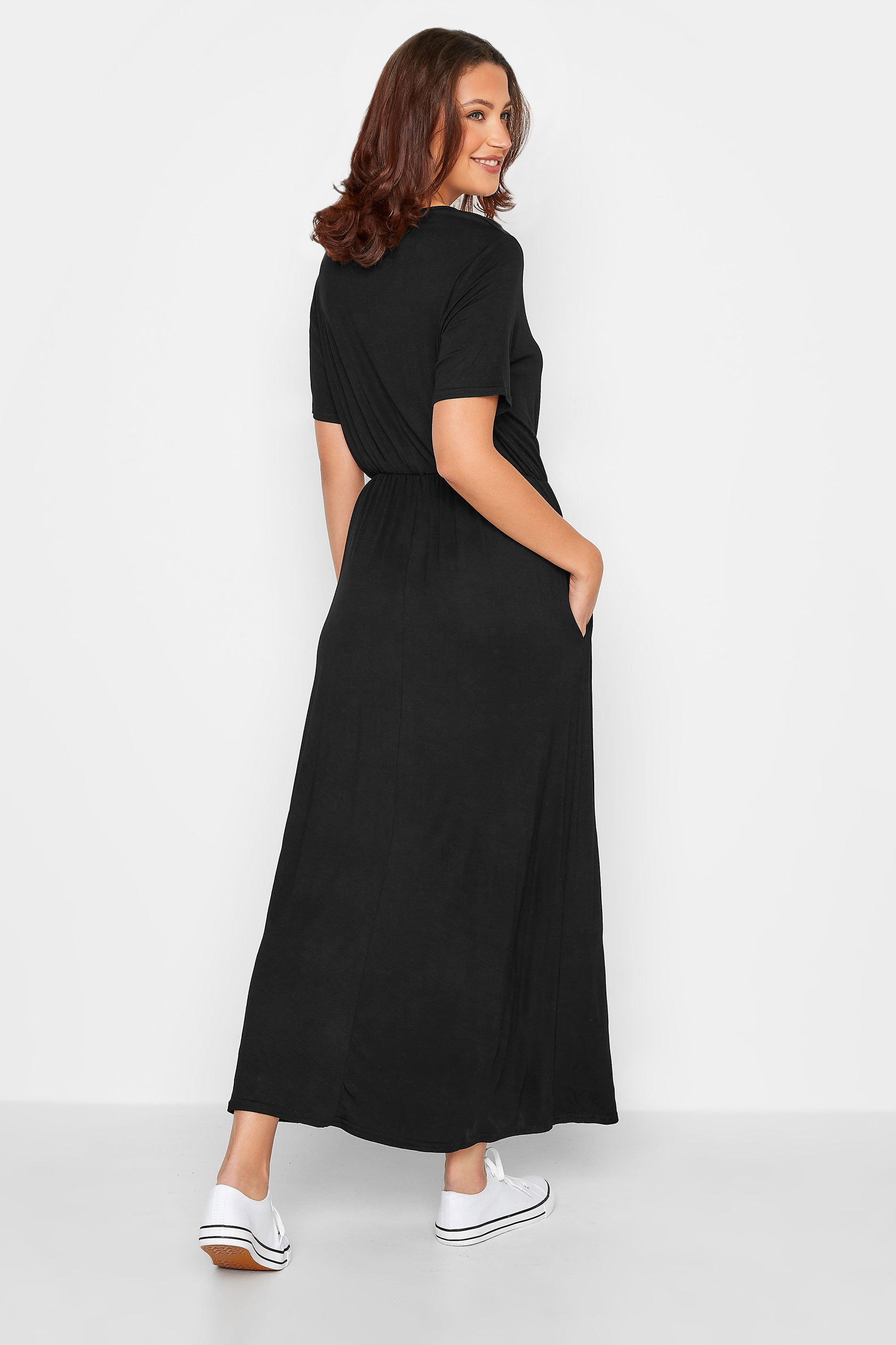 LTS Black Pocket Midaxi Dress | Long Tall Sally 3