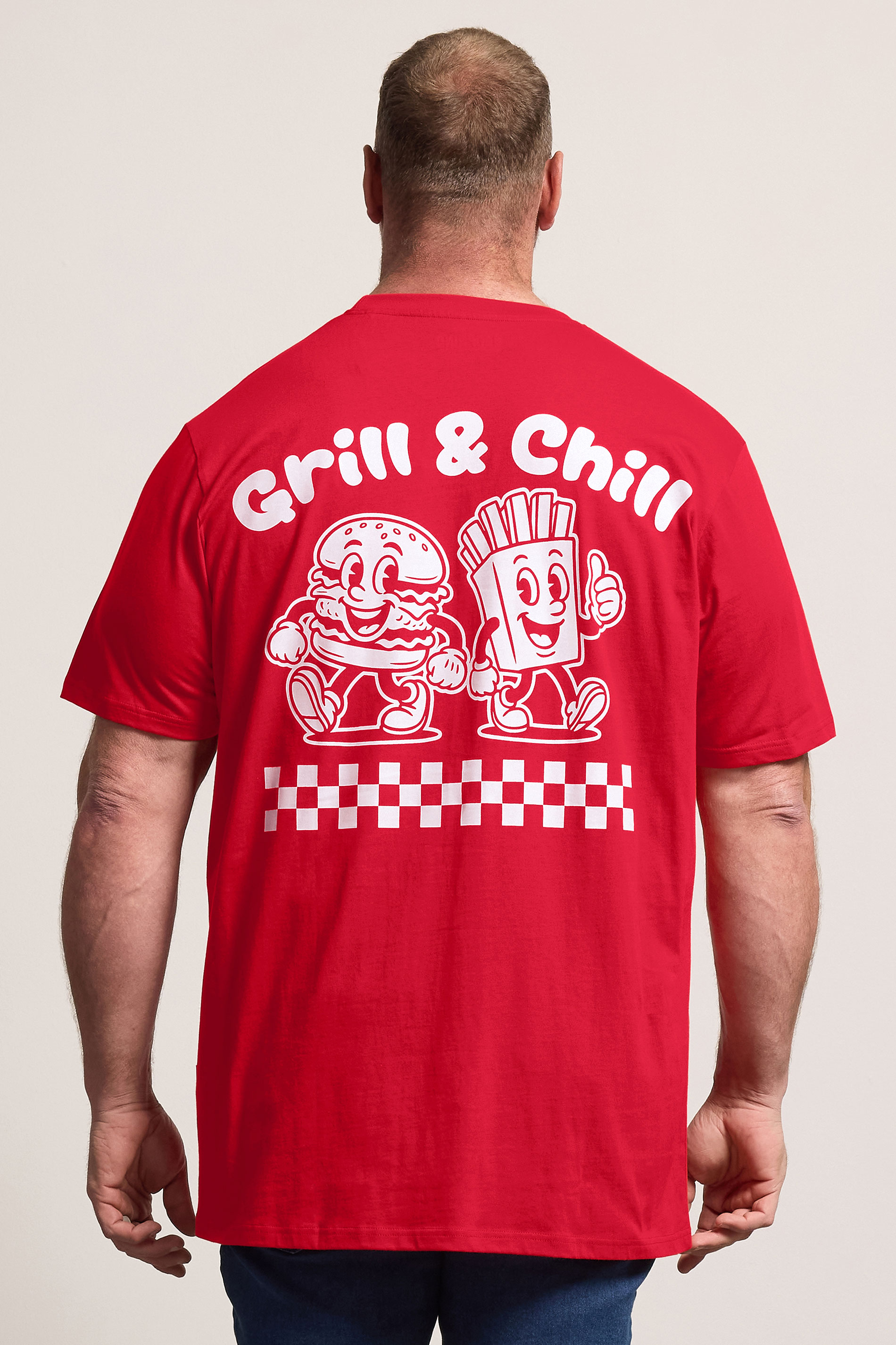 BadRhino Big & Tall Red Extra Long 'Grill & Chill' T-Shirt | BadRhino 2