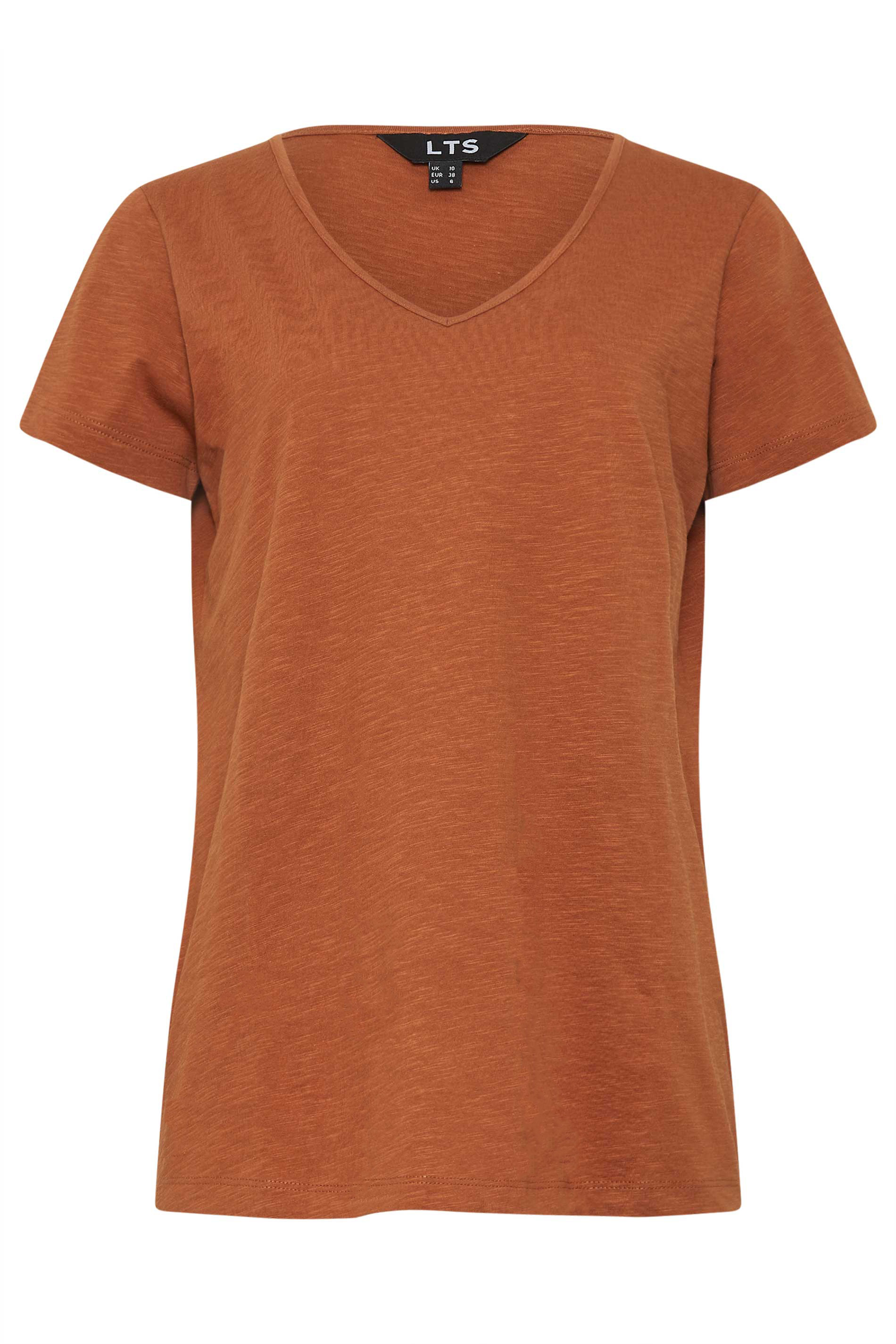LTS Tall Womens Rust Orange V-Neck T-Shirt | Long Tall Sally