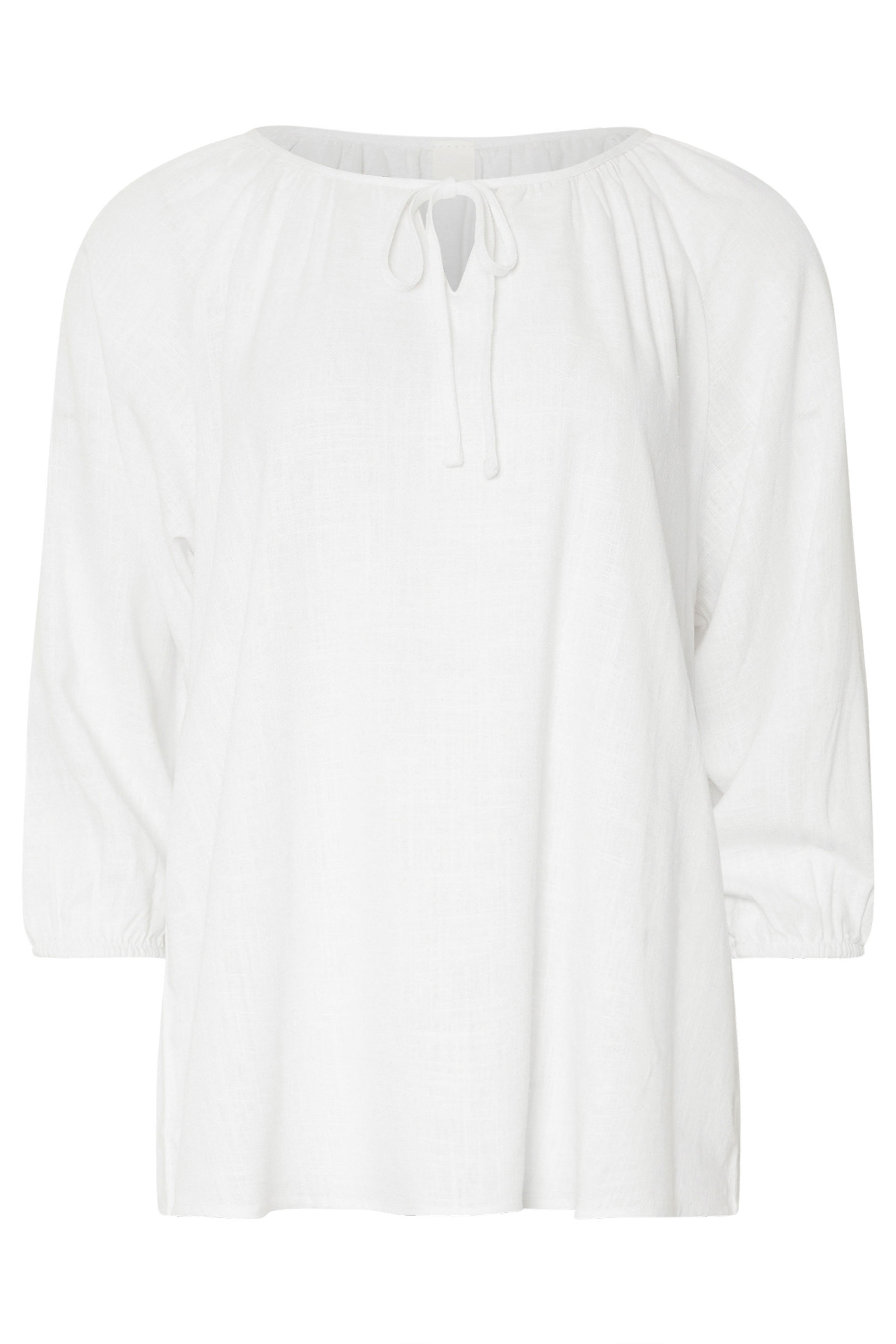 LTS Tall White Linen Tie Front Top | Long Tall Sally 6