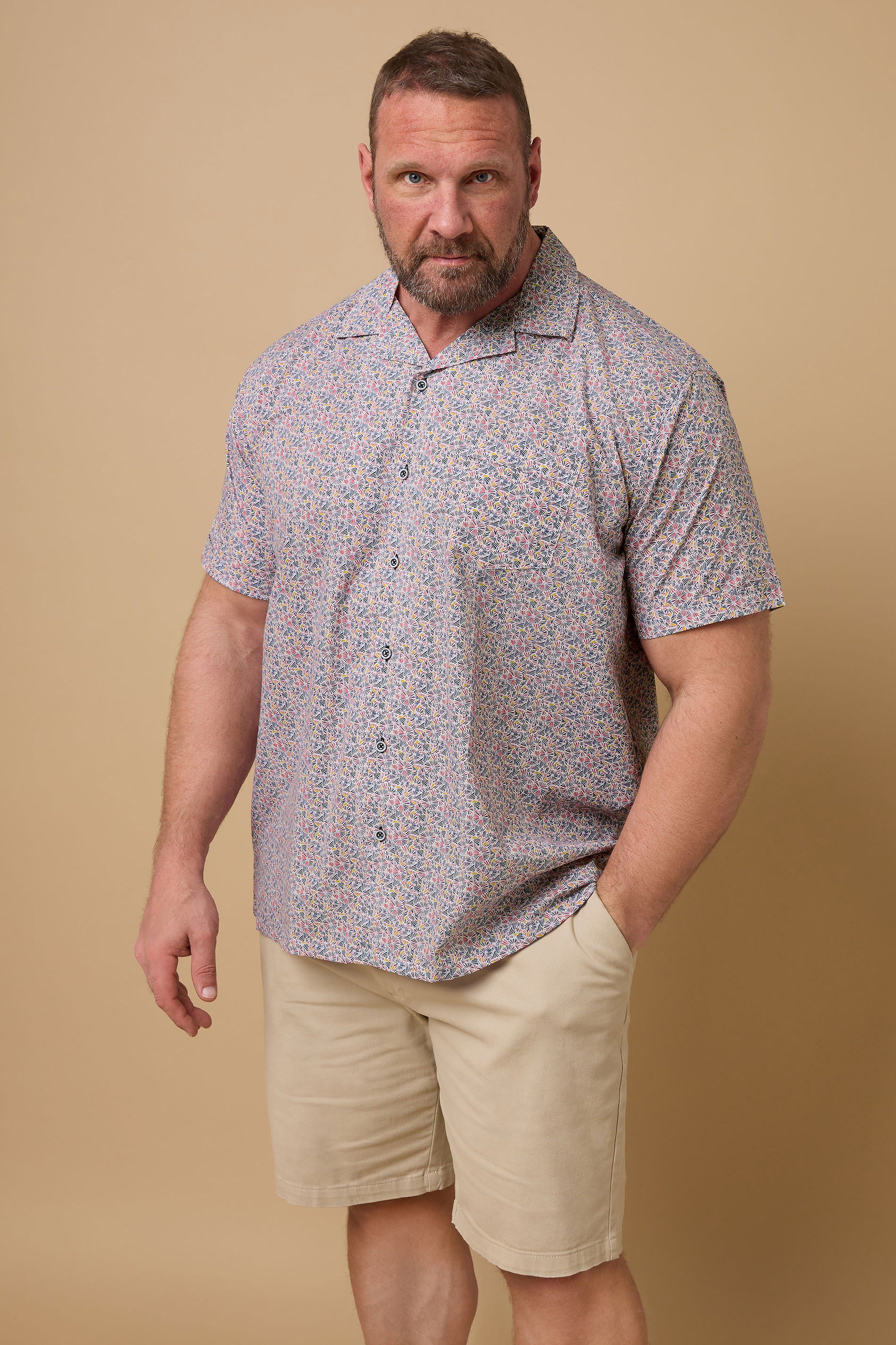  KAM Big & Tall Navy Blue Hawaiian Revere Collar Shirt | BadRhino 1