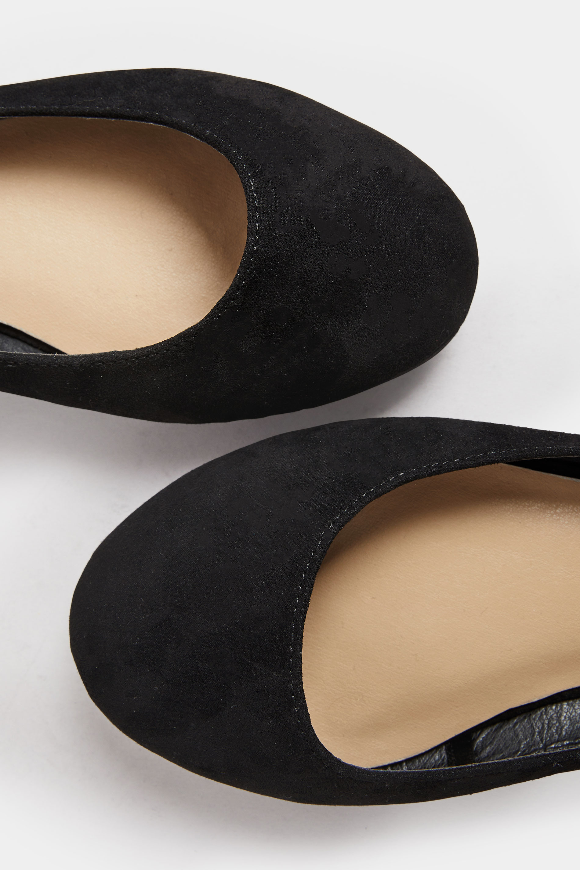 Black Faux Suede Slingback Pumps In Extra Wide EEE Fit | Yours Clothing 6