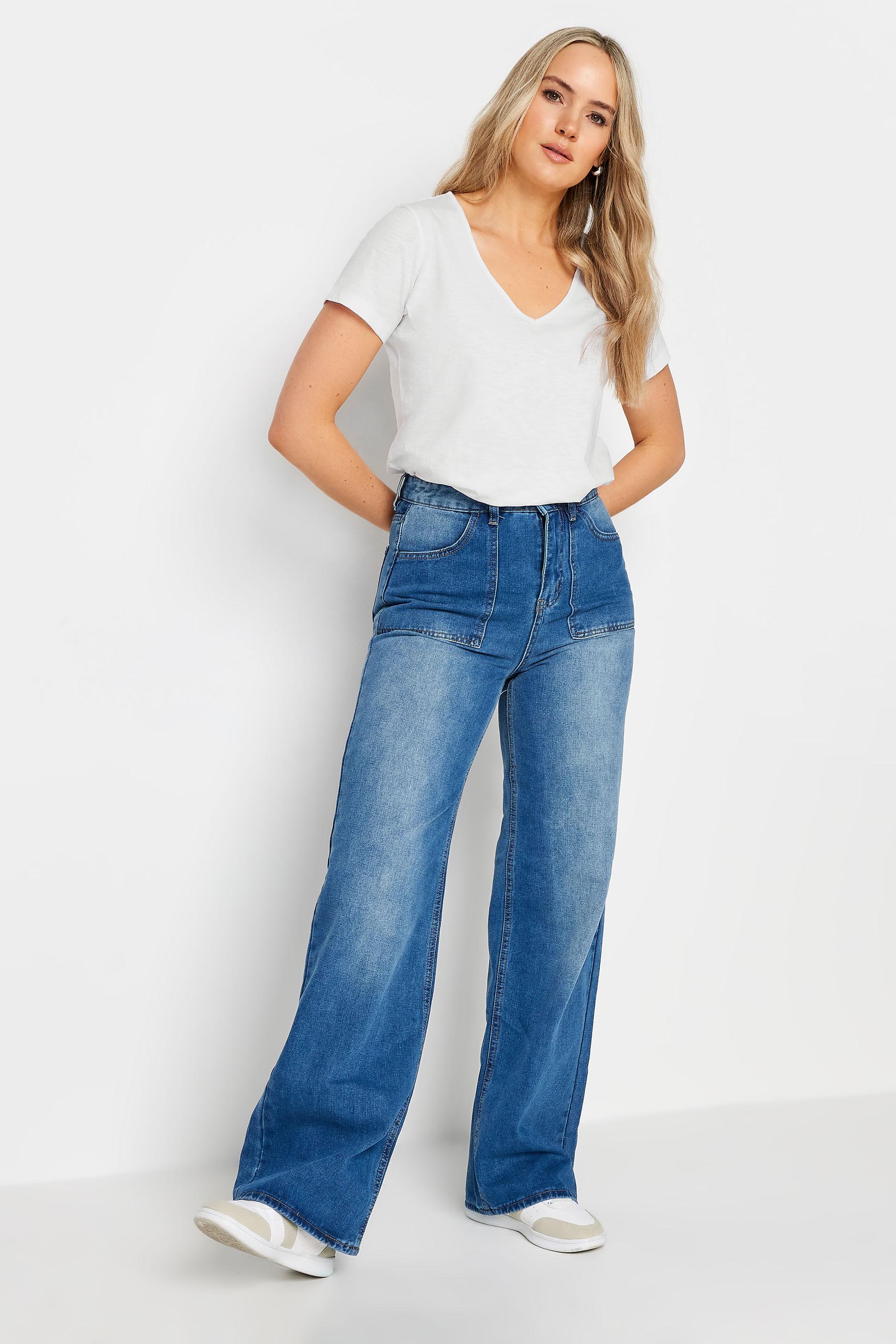 LTS Tall Womens 2 PACK White & Berry Red V-Neck T-Shirts | Long Tall Sally 4