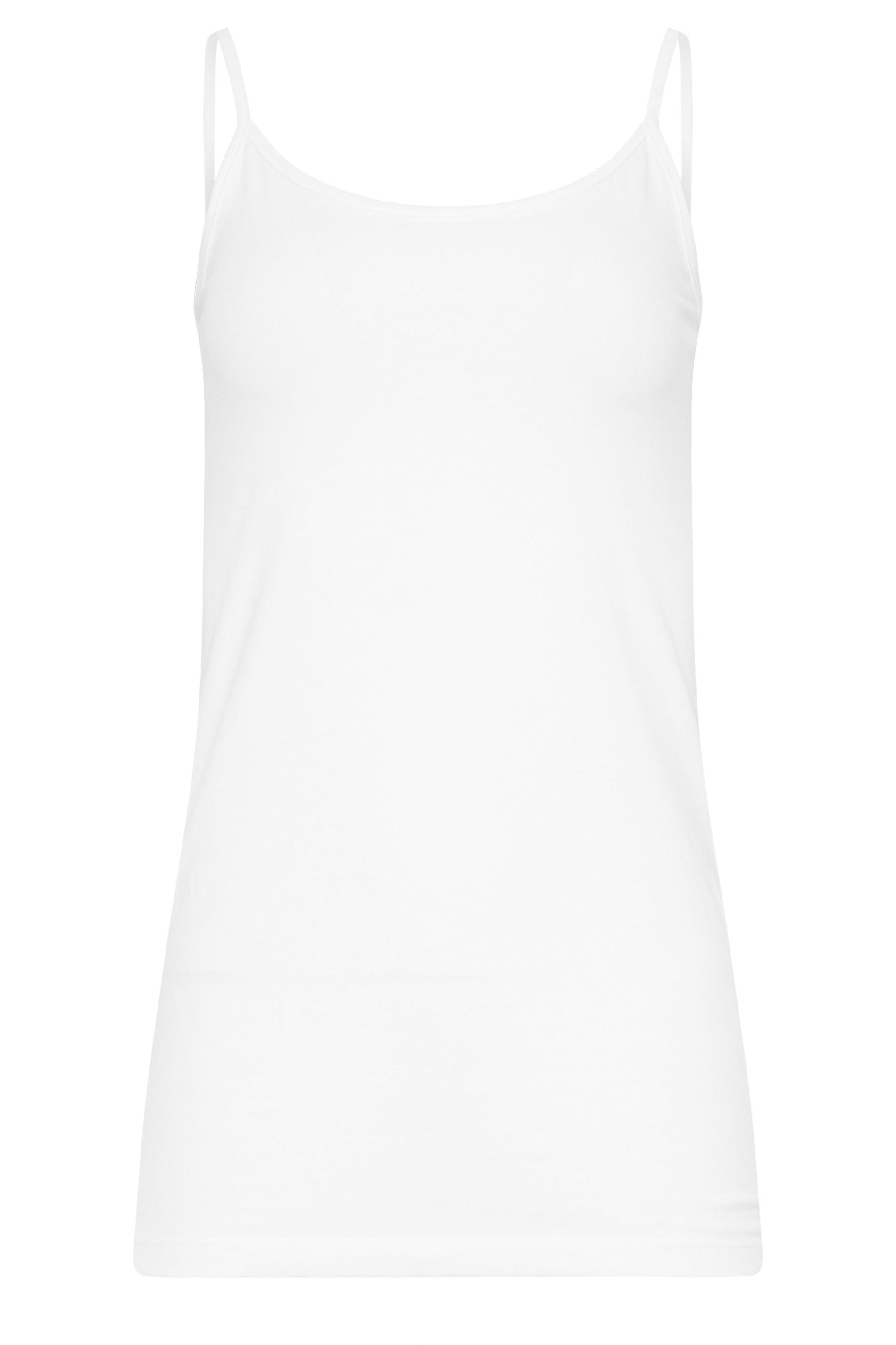 LTS White Cotton Stretch Cami Top | Long Tall Sally 5