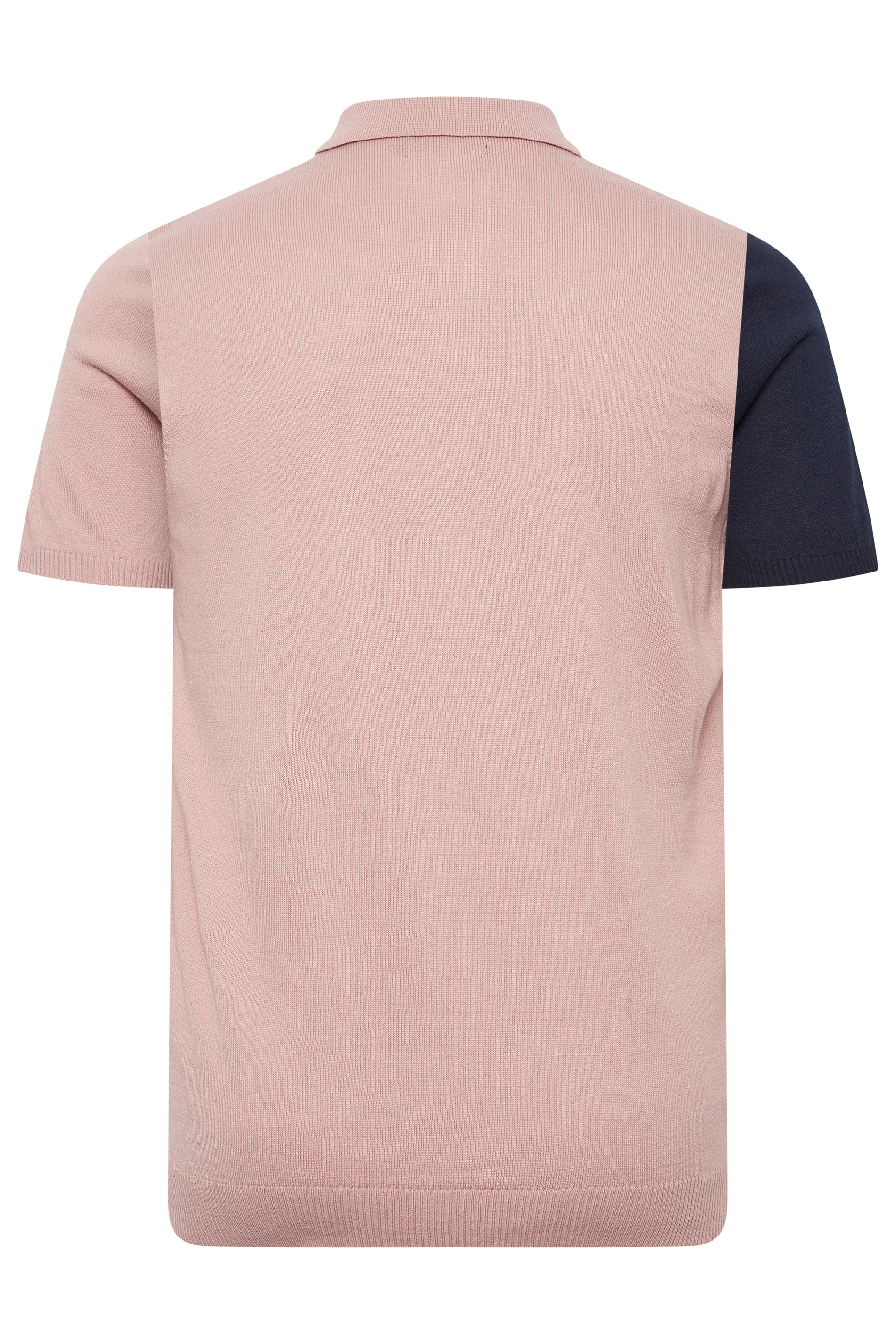 BadRhino Big & Tall Pink Stripe Knitted Polo Shirt | BadRhino 4