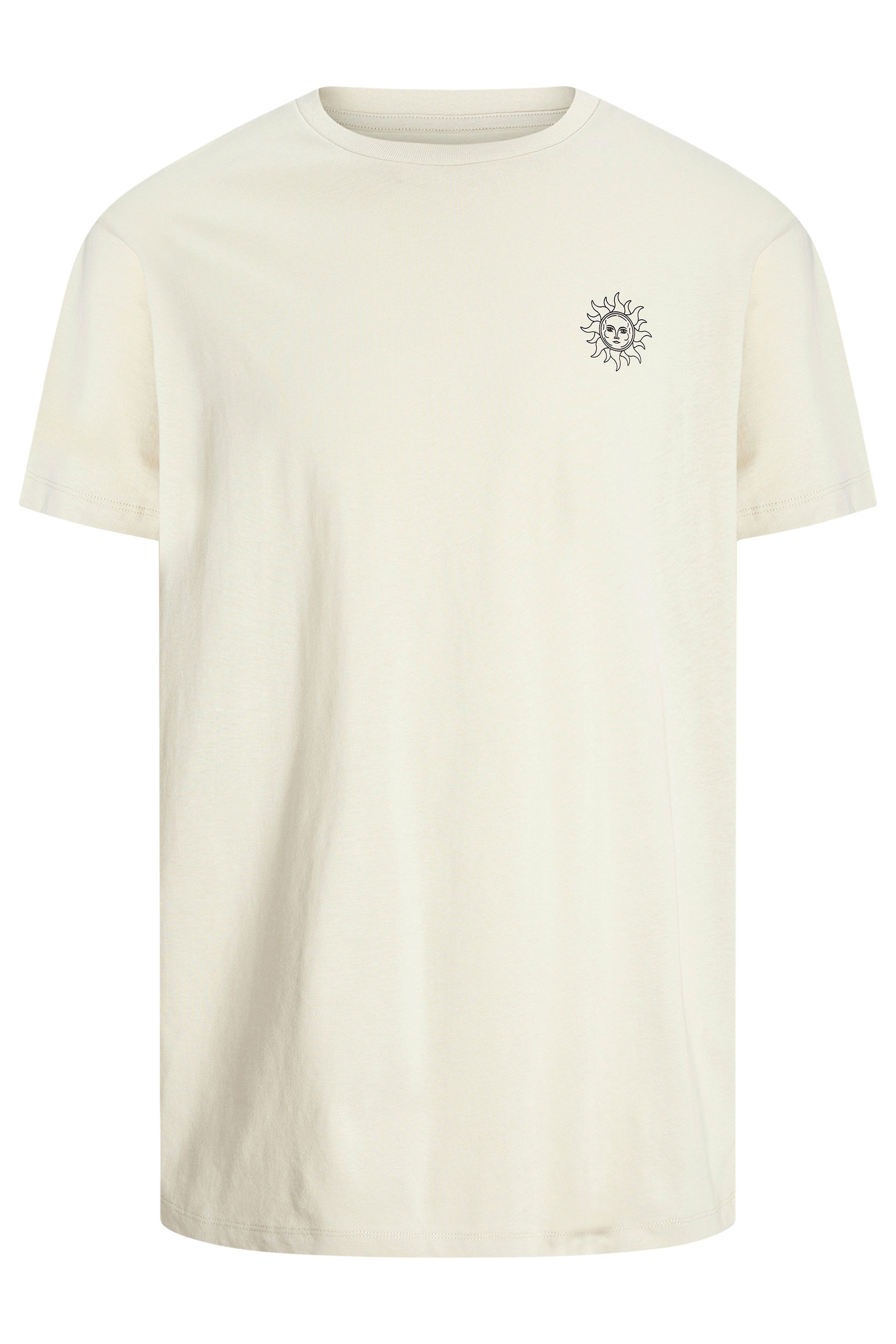 JACK & JONES Big & Tall Moonbeam White 'Astrology Sun' Print T-Shirt | BadRhino 4