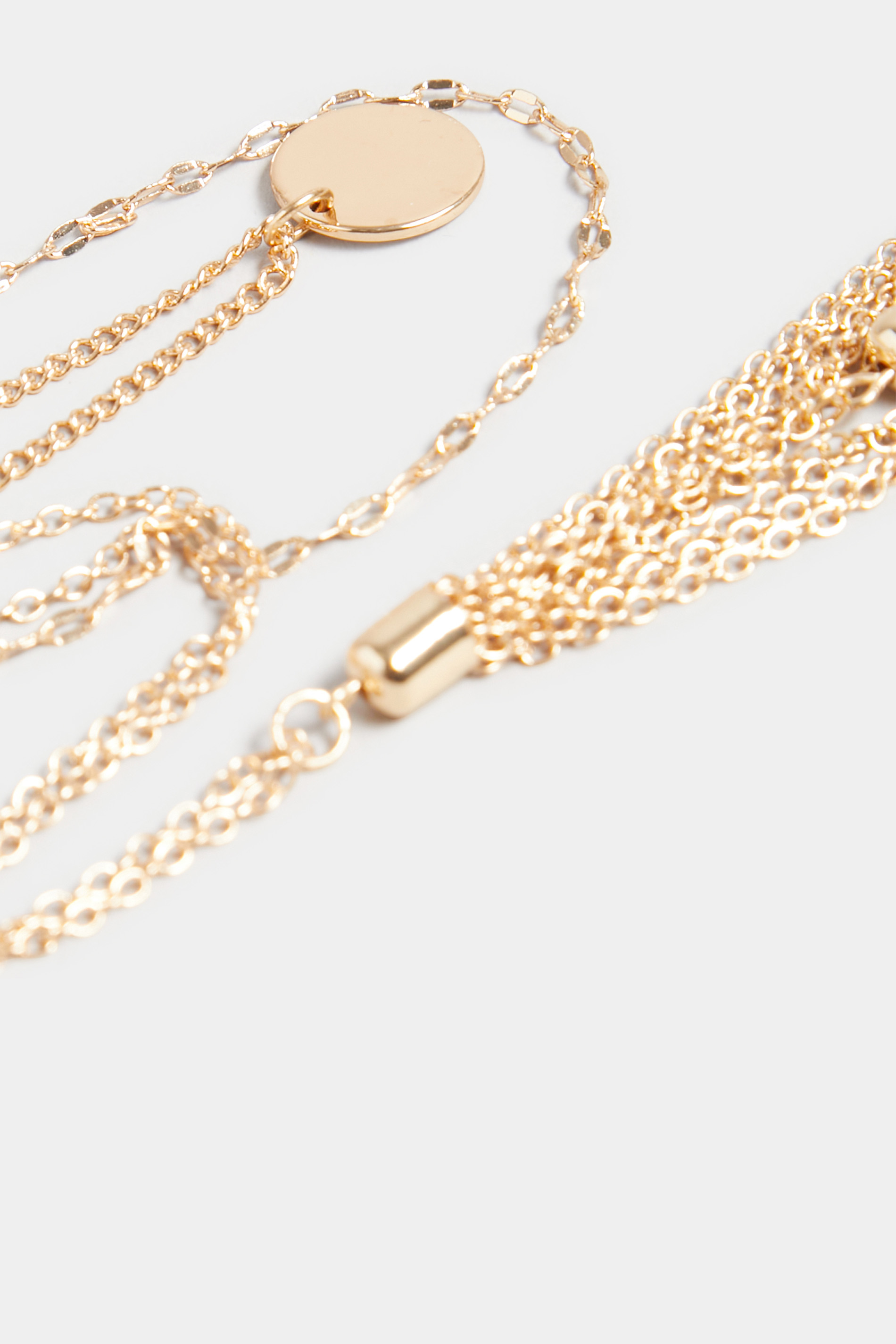 3 PACK Gold Tassel Chain Necklace Set | Yours Clothing 4