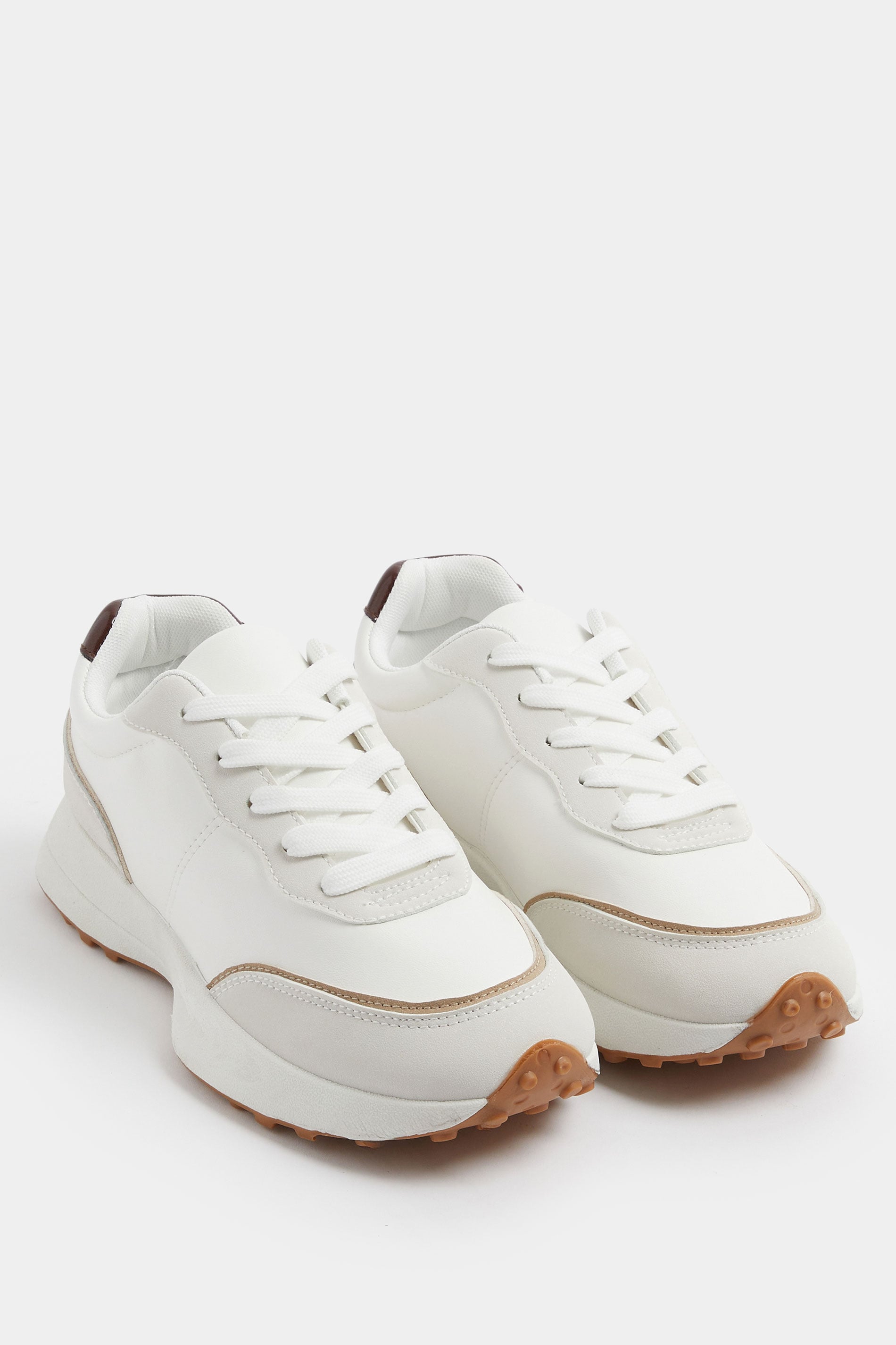 White Faux Leather Runner Trainers In Extra Wide EEE Fit | Yours Clothing 3