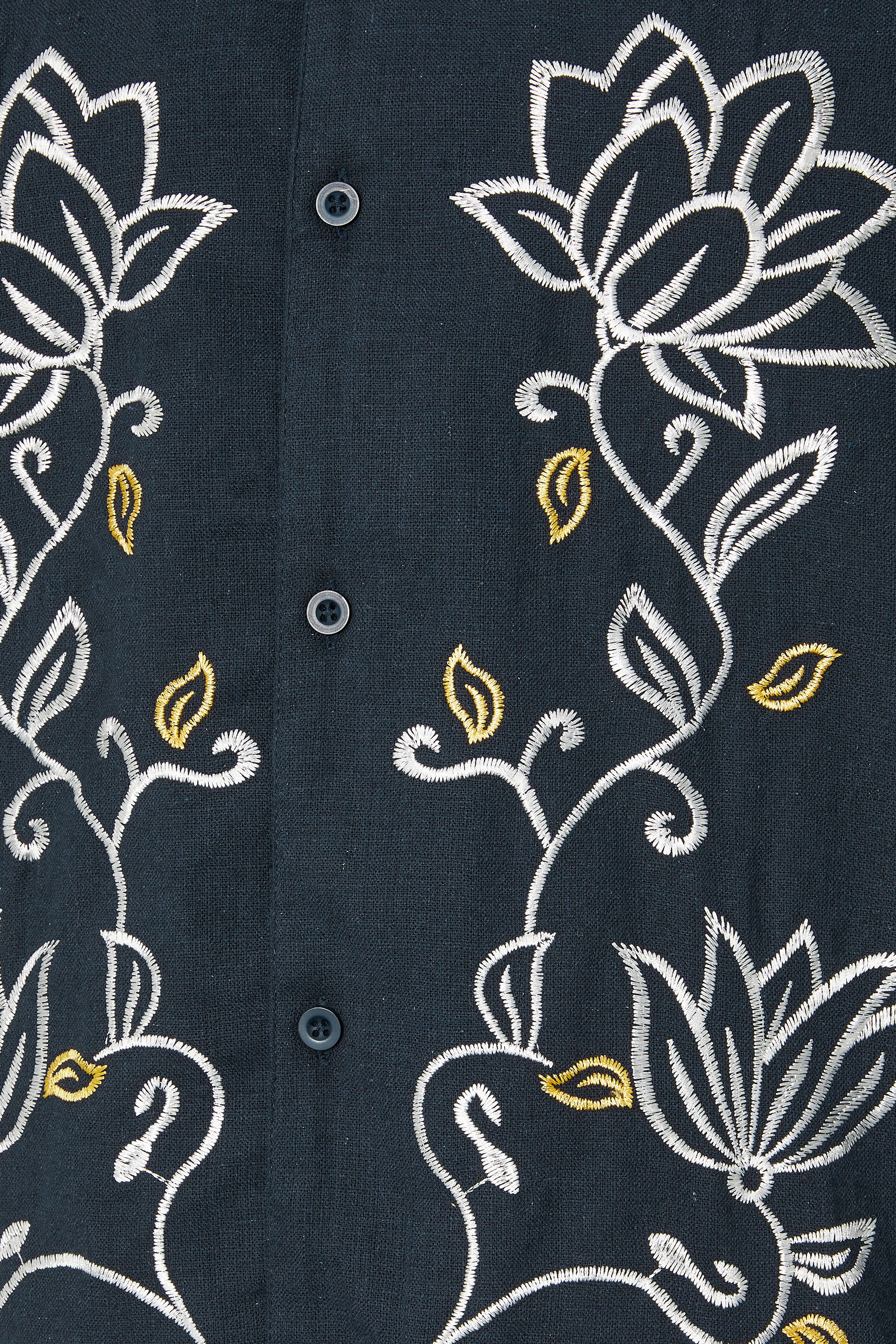 BadRhino Big & Tall Navy Blue Floral Embroidered Shirt | BadRhino 6